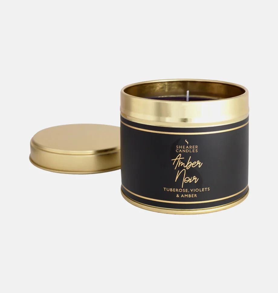 Amber Noir Tin Candle - Shearer Candles
