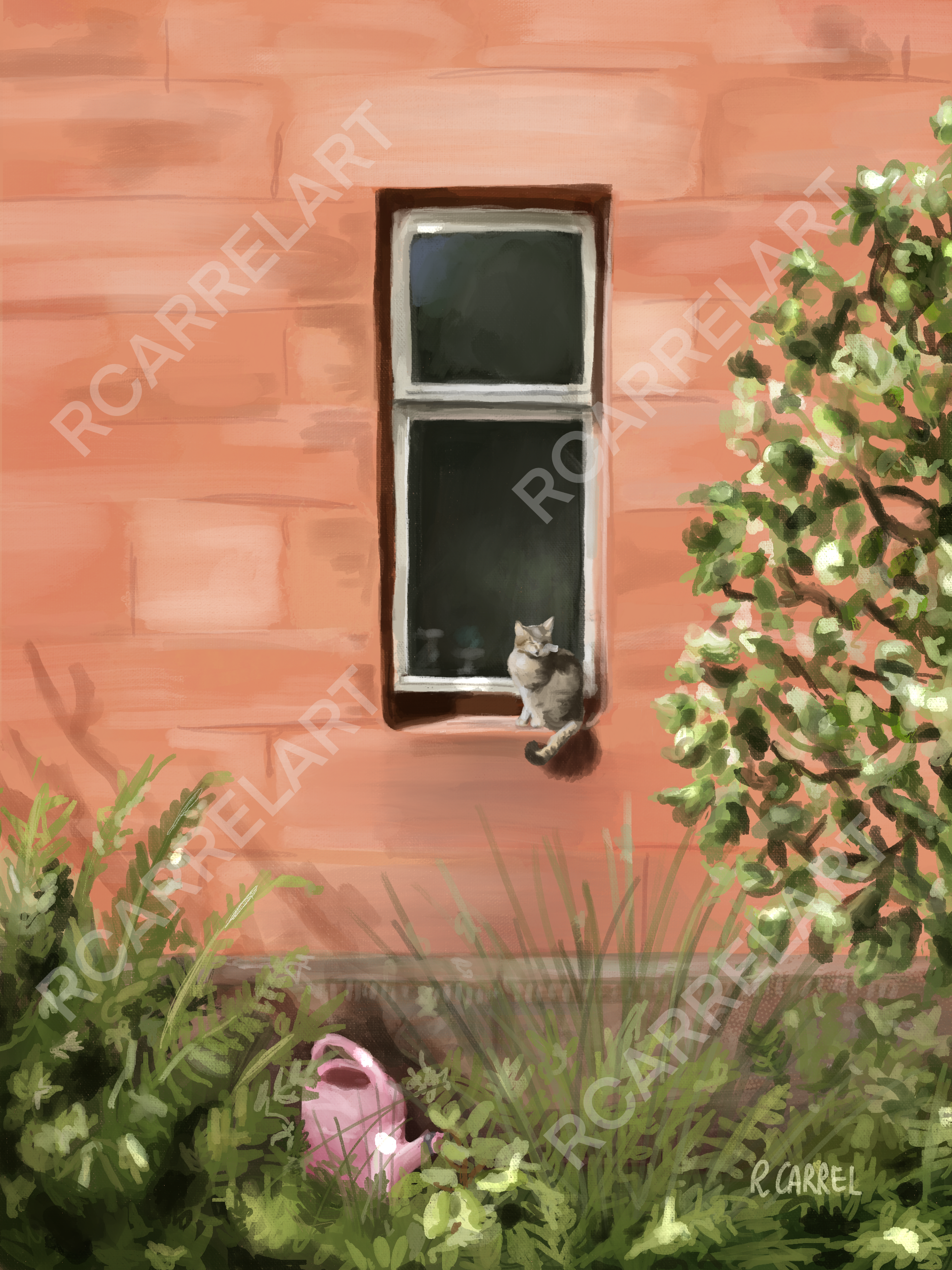 Cat in the Window - Print