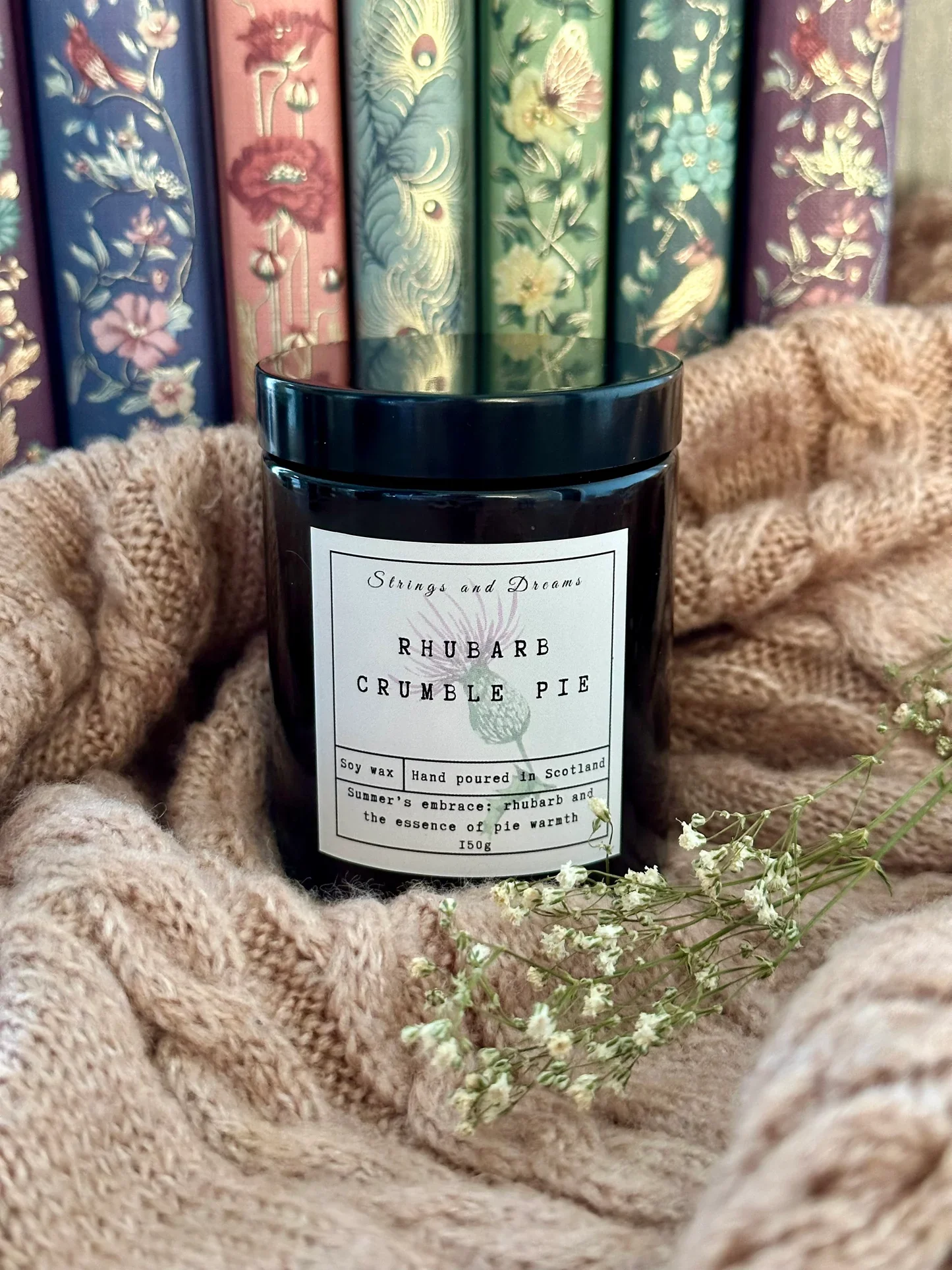 ‘Rhubarb Crumble Pie’ - Strings and Dreams Soy Wax Candle