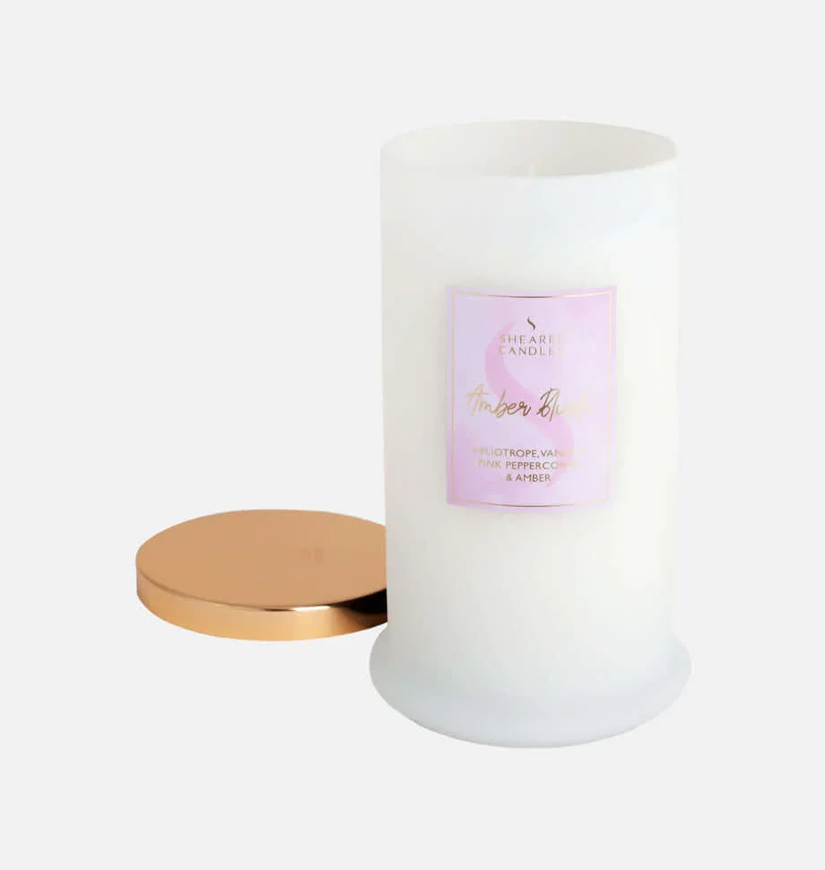 Amber Blush Tall Pillar Jar Candle - Shearer Candles