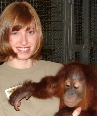 Lorin Banks working with a primate before becoming a therapist