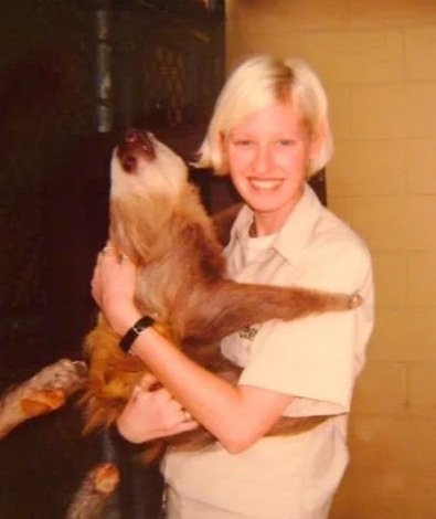 Lorin Banks working with animals before becoming a therapist
