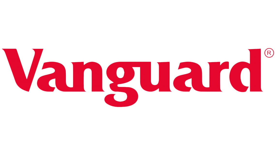 Vanguard logo in red text on a white background.