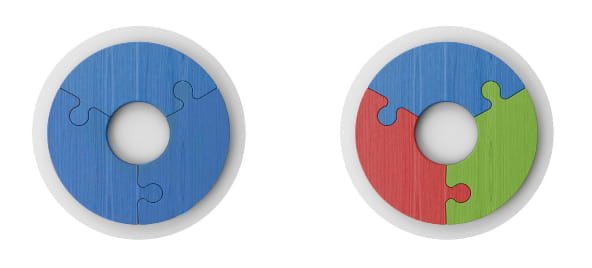 Two pie images showing what to invest in a solo 401(k)