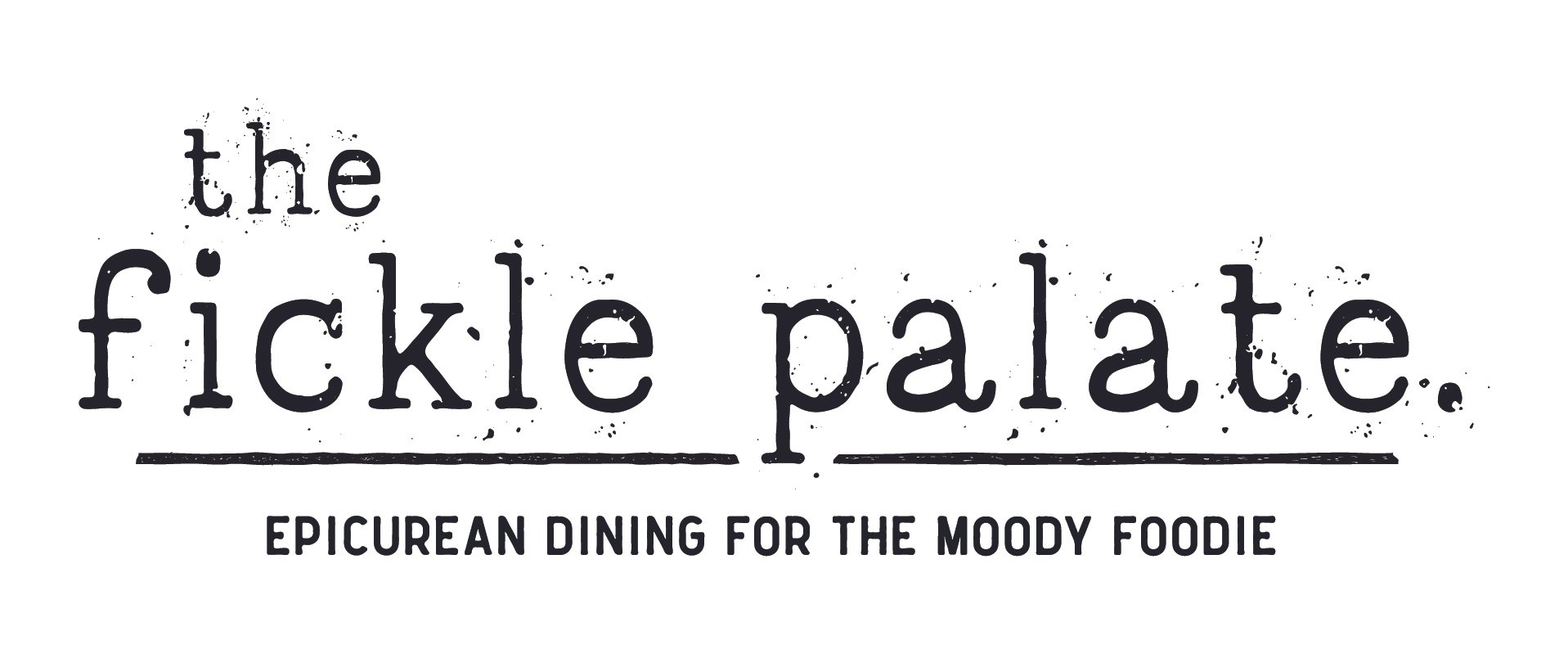 Stacked variation of a clean, simplistic logo version with distressed typewriter fonts.