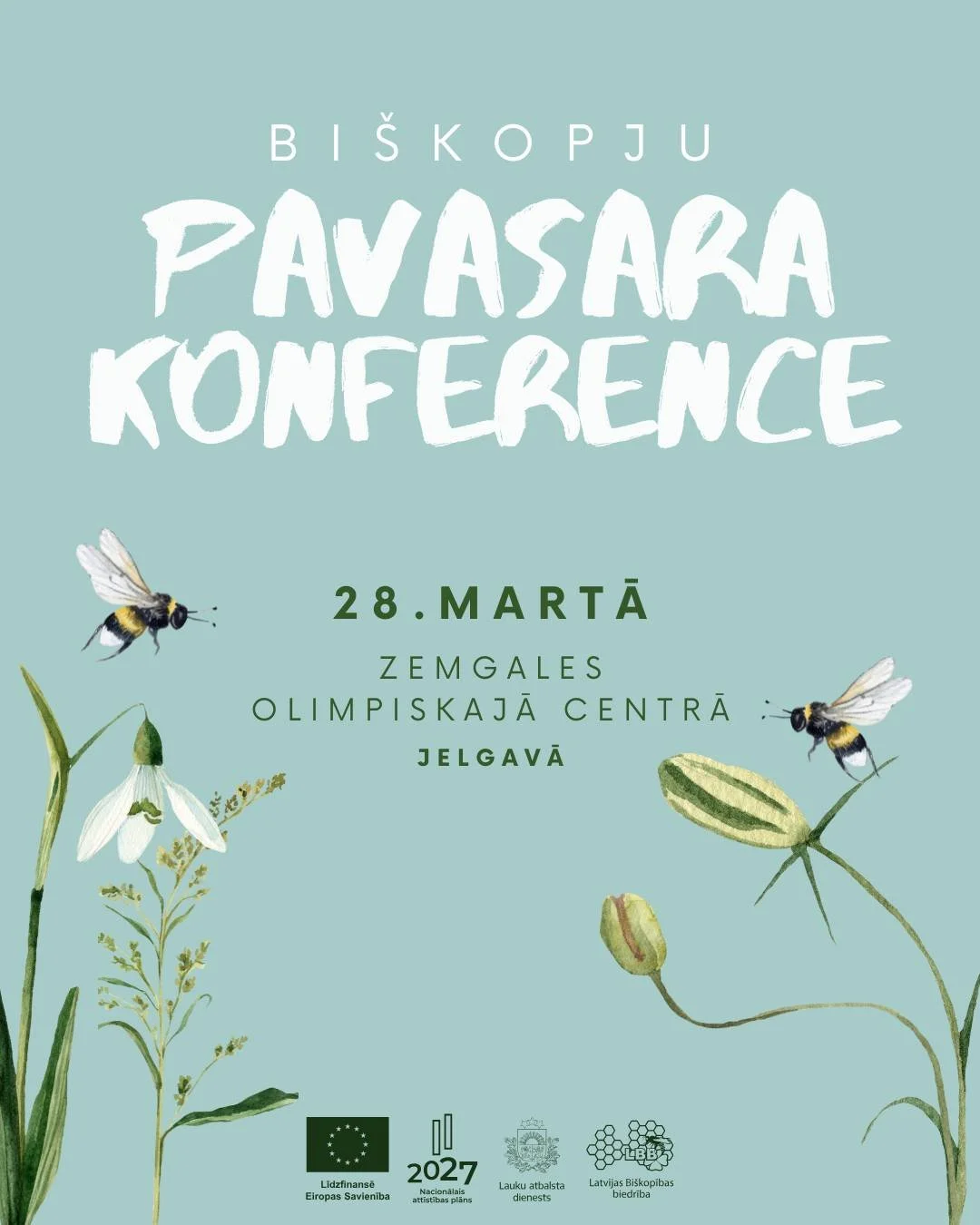 Aicinām ikvienu bi&scaron;kopi un interesentu uz ikgadējo Bi&scaron;kopju pavasara konferenci 2026! 🐝
Konference notiks:
📆 28. martā 
📍Zemgales Olimpiskajā centrā, Jelgavā, Kronvalda ielā 24

Aicinām sekot līdz izmaiņām un citām aktualitātēm strop