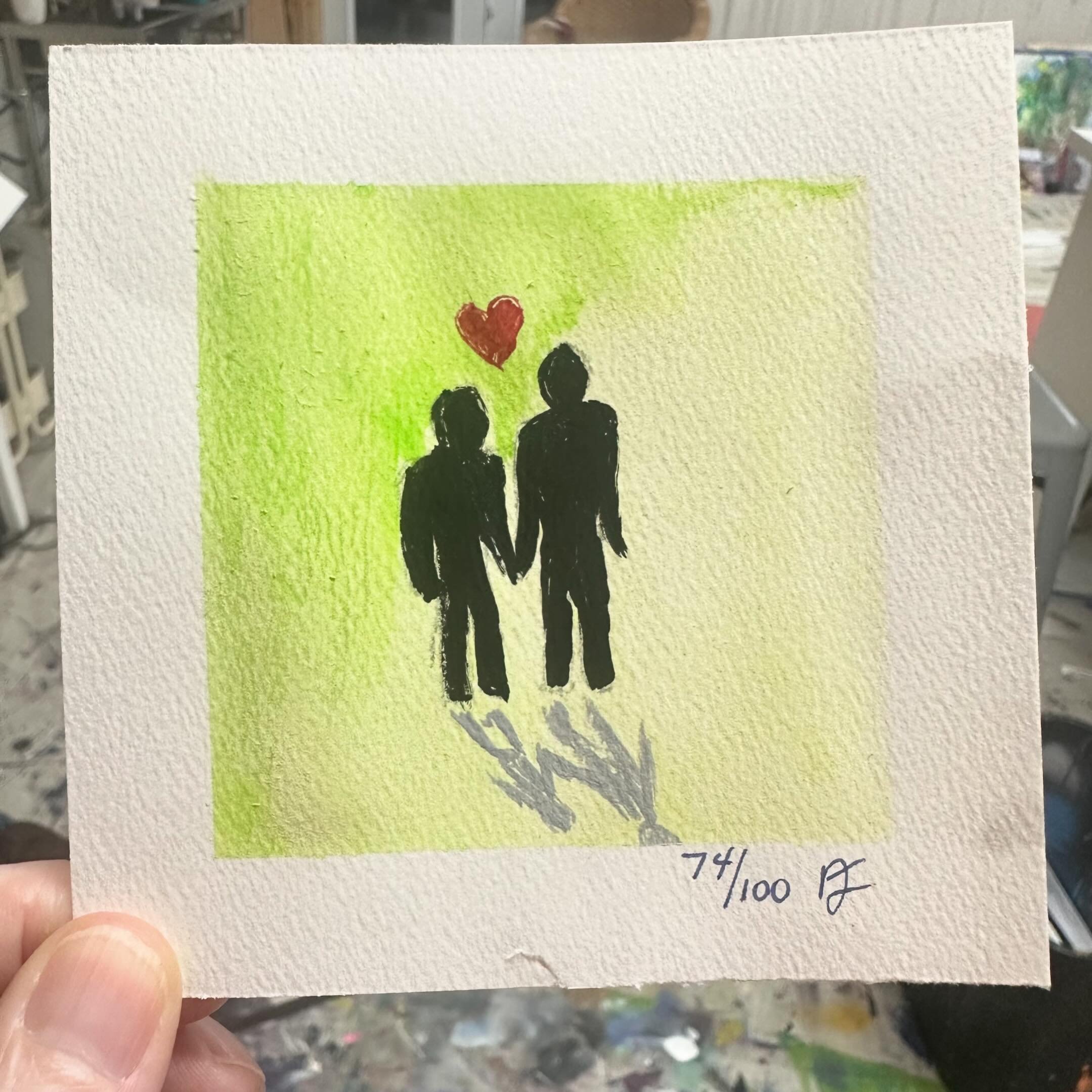#the100dayproject Day 74! I was all set to National Naked Gardening and then I found out that is Saturday! So for today&rsquo;s inspiration today is National Couple Appreciation Day! 
.
.
#nationalcouplesday #art #artwork #nikkijorgensen #artist #sha
