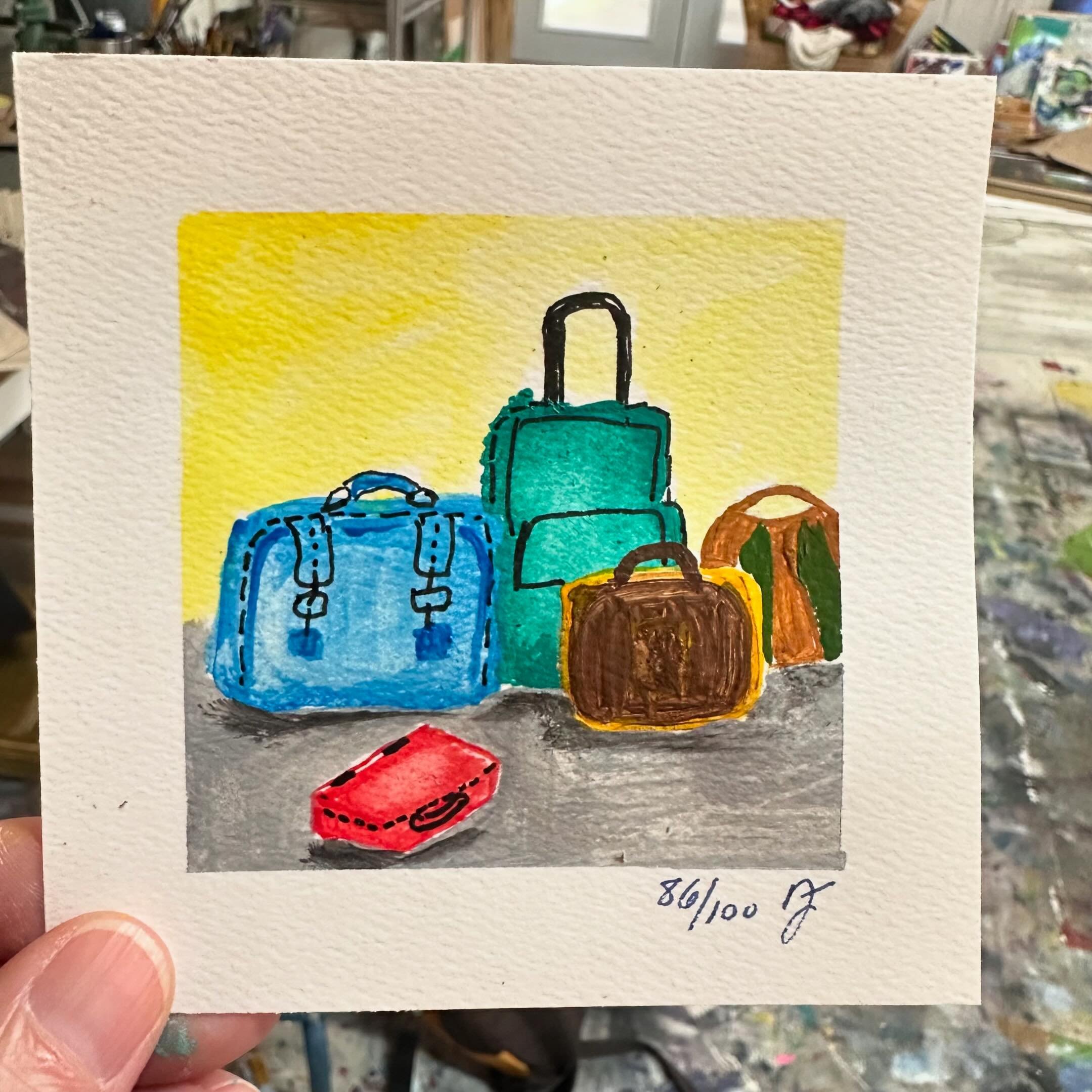 #the100dayproject Day 86 - have you ever thought about how much baggage you carry around with you each day&hellip;.
.
.
#nikkijorgensen #baggage #artistsoninstagram #artist #art #miniart #create #createeveryday