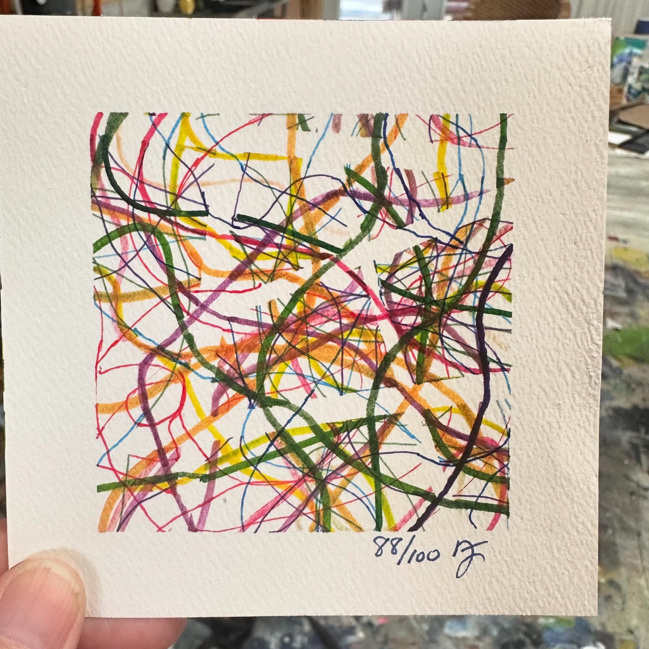 #the100dayproject Day 88  This is how dementia feels to me&hellip;.all these thoughts and some are connected but many are not. 😔
.
.
#dementia #nikkijorgensen #createeveryday #create #art #miniart #abstractart #abstract