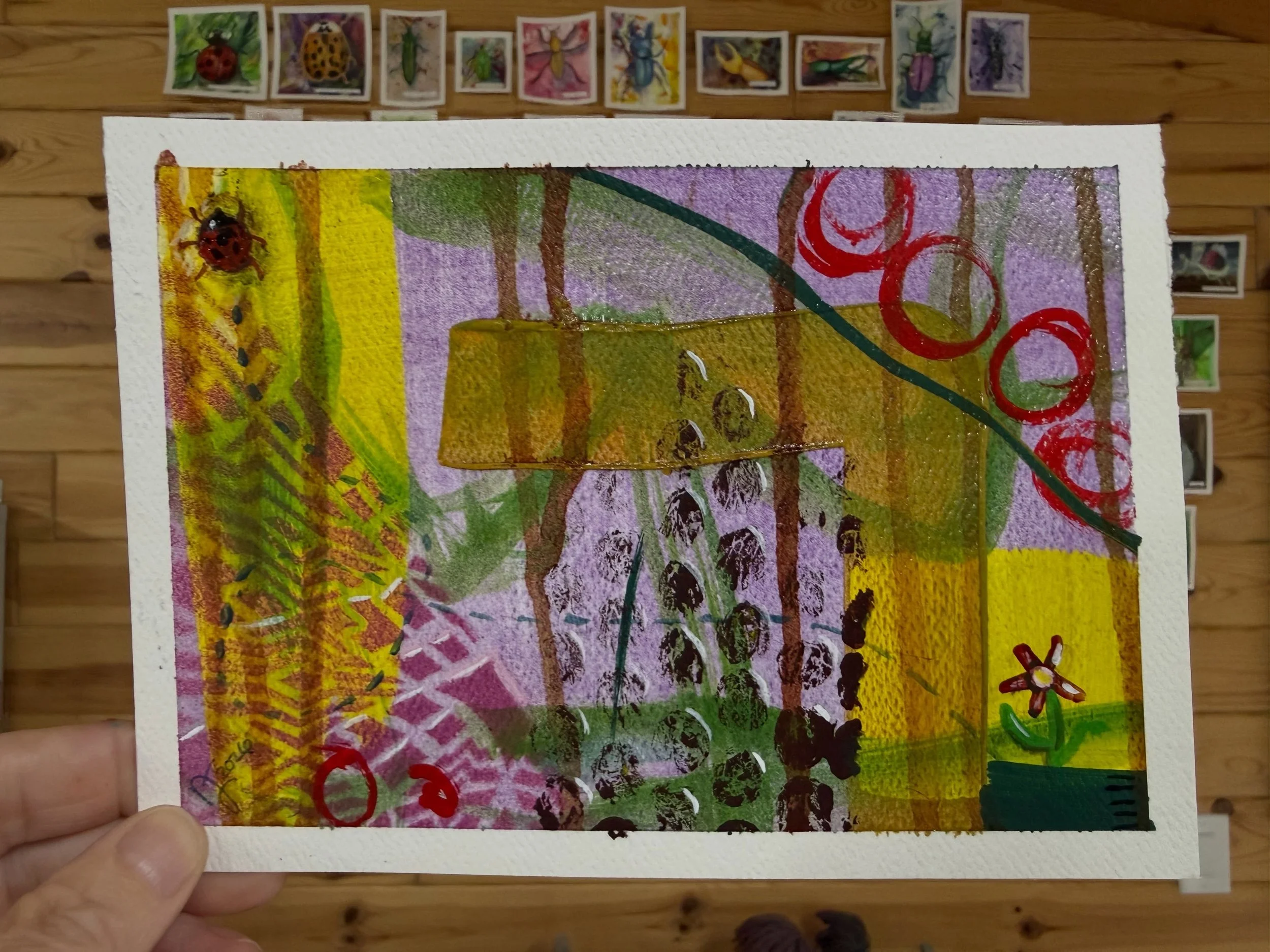 Post 5 of 100 small artworks for auction. 

September 6, 2026 - &ldquo;Aquarium&rdquo; (5&rdquo;x7&rdquo;) auction details at the end of this post. Auction only applies to Instagram post/comments 

Love it or hate it- I will always love abstract art!