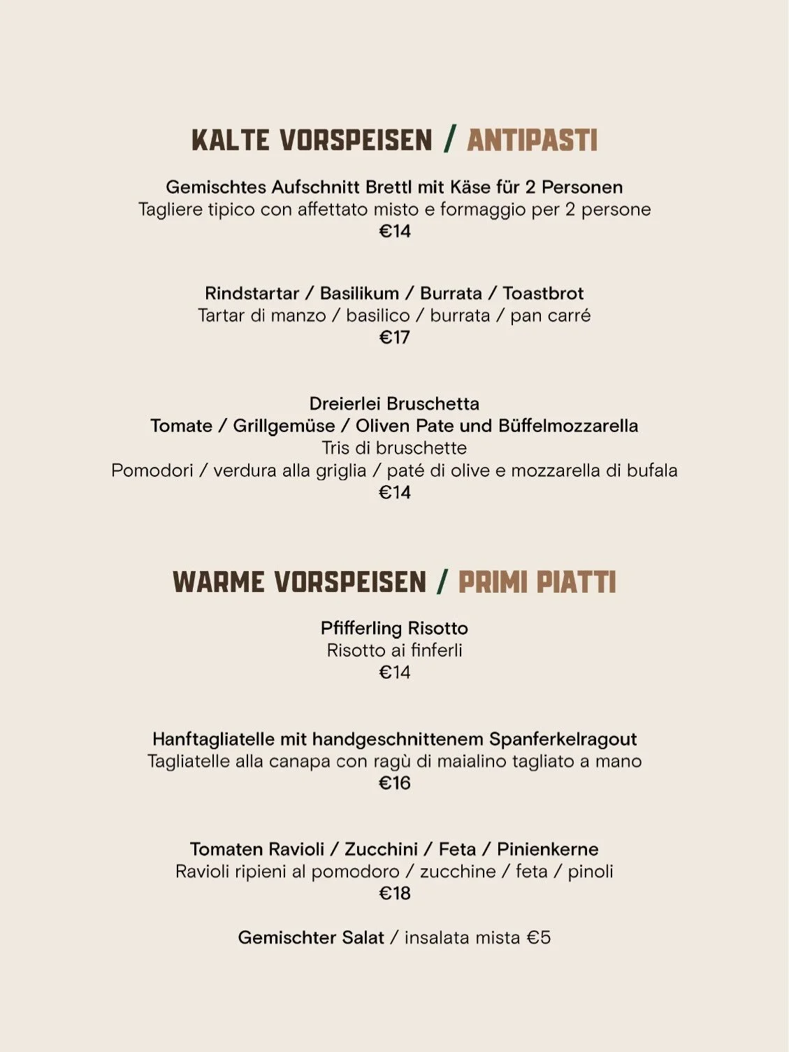 New Menu 🥂🍽️