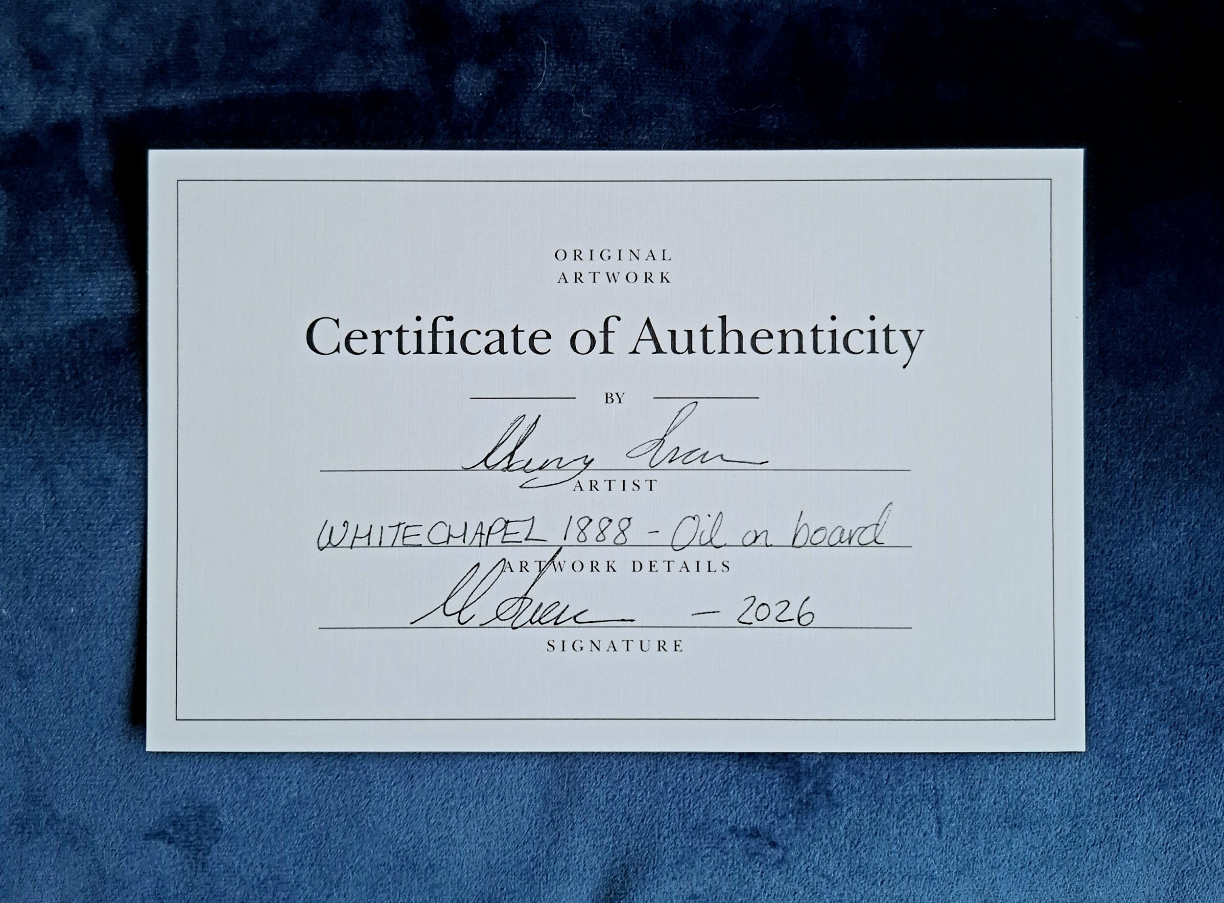 AuthenticMarySwanArtCertificate - by-Mary-Swan-Art_certificate