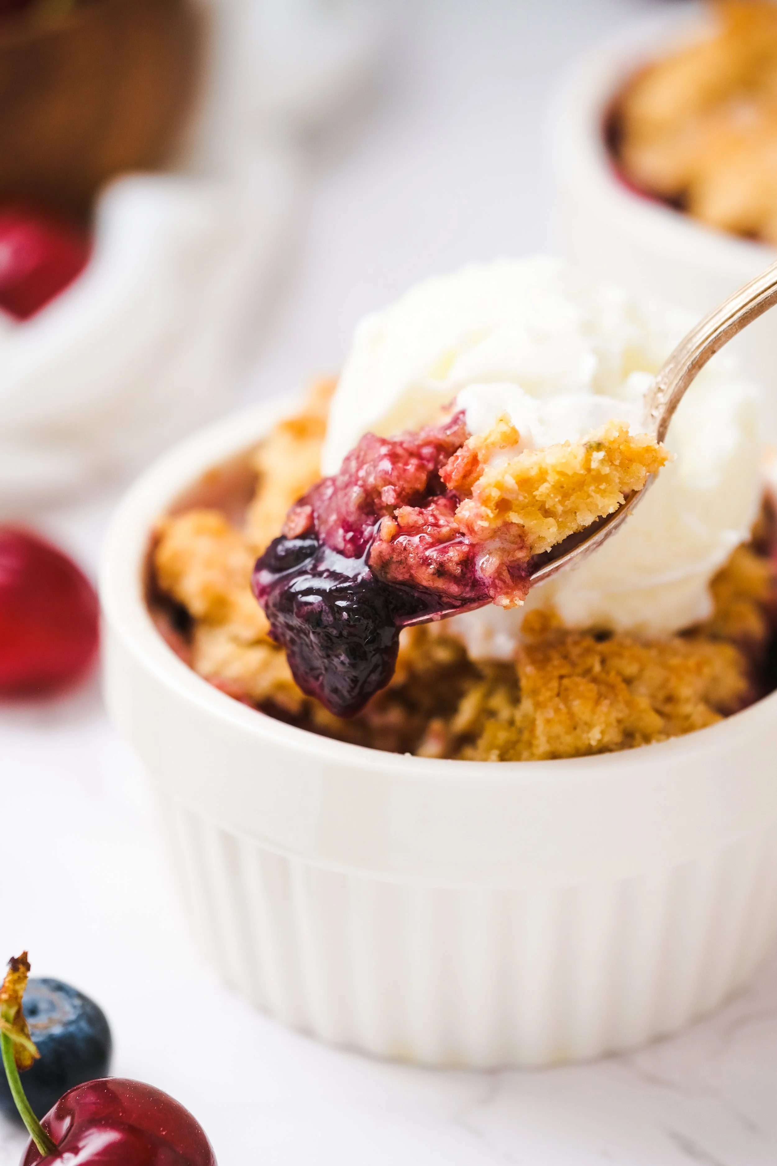 Cherry Blueberry Cobbler
