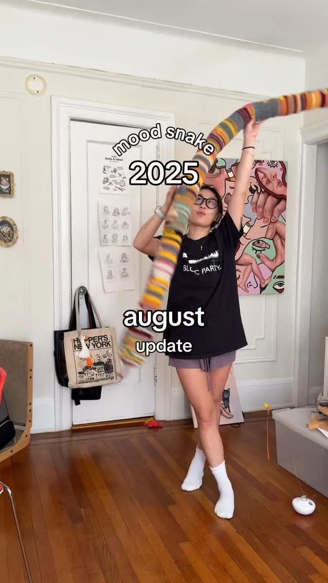 8/12 months down, and it’s back to school season!! 1 week of grad school down, 2nd week in progress :’)
-
snake specs: π
π§Ά size 5mm crochet hook
π§Ά acrylic yarn, gauge 4
π§Ά using single crochet, in the round (~35-40 stitches)
-
[β» mood