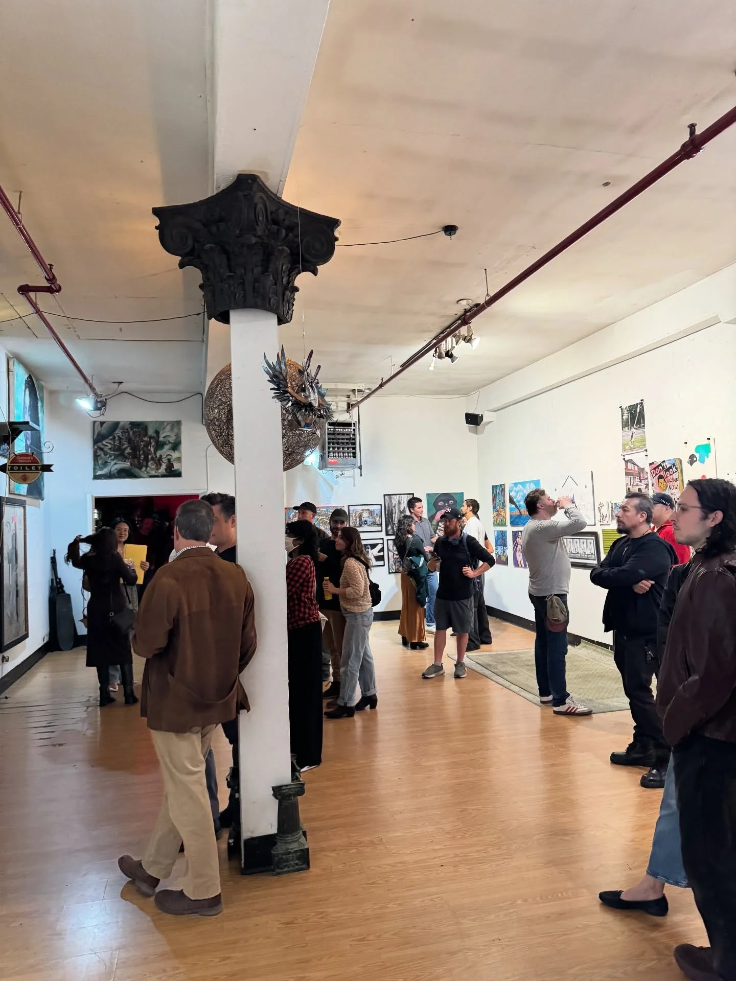 to/from/at @greenpointgallery this past friday :&rsquo;) 
so grateful and proud to have had my stuff hanging next to some truly incredible &amp; inspiring artists - next, the runner up group show!!!! ❤️&zwj;🔥🫂‼️
#oilpainting #nycart #nycartgallery