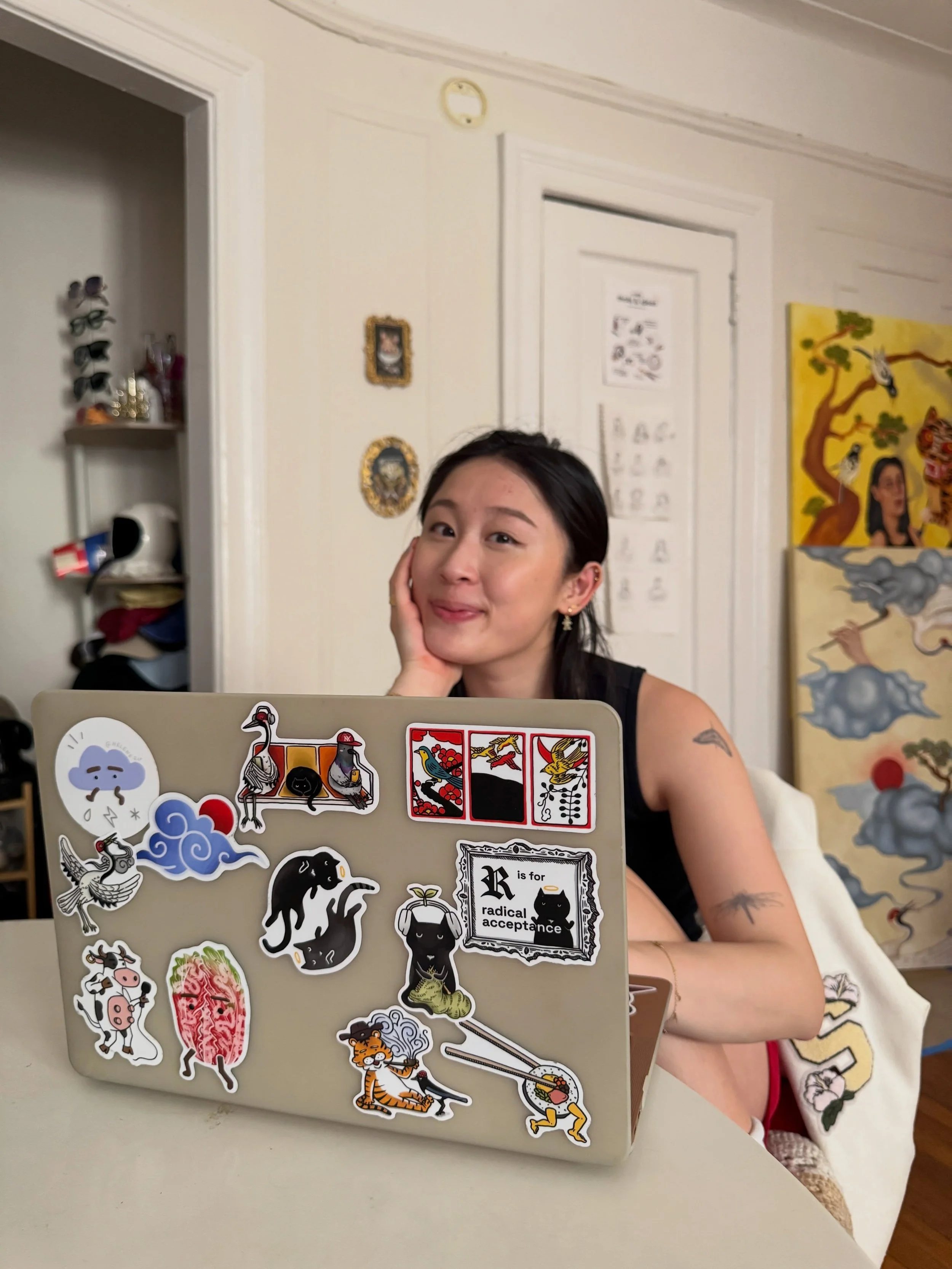 just me and my stickers in the wild (i.e., my apartment, my fav coffee shop, and the big crosswalk down the block) 🪩😽🫀
huuuge thank you to @thestickybrand for helping me live alongside some of my favorite designs and contribute to the broader nyc 