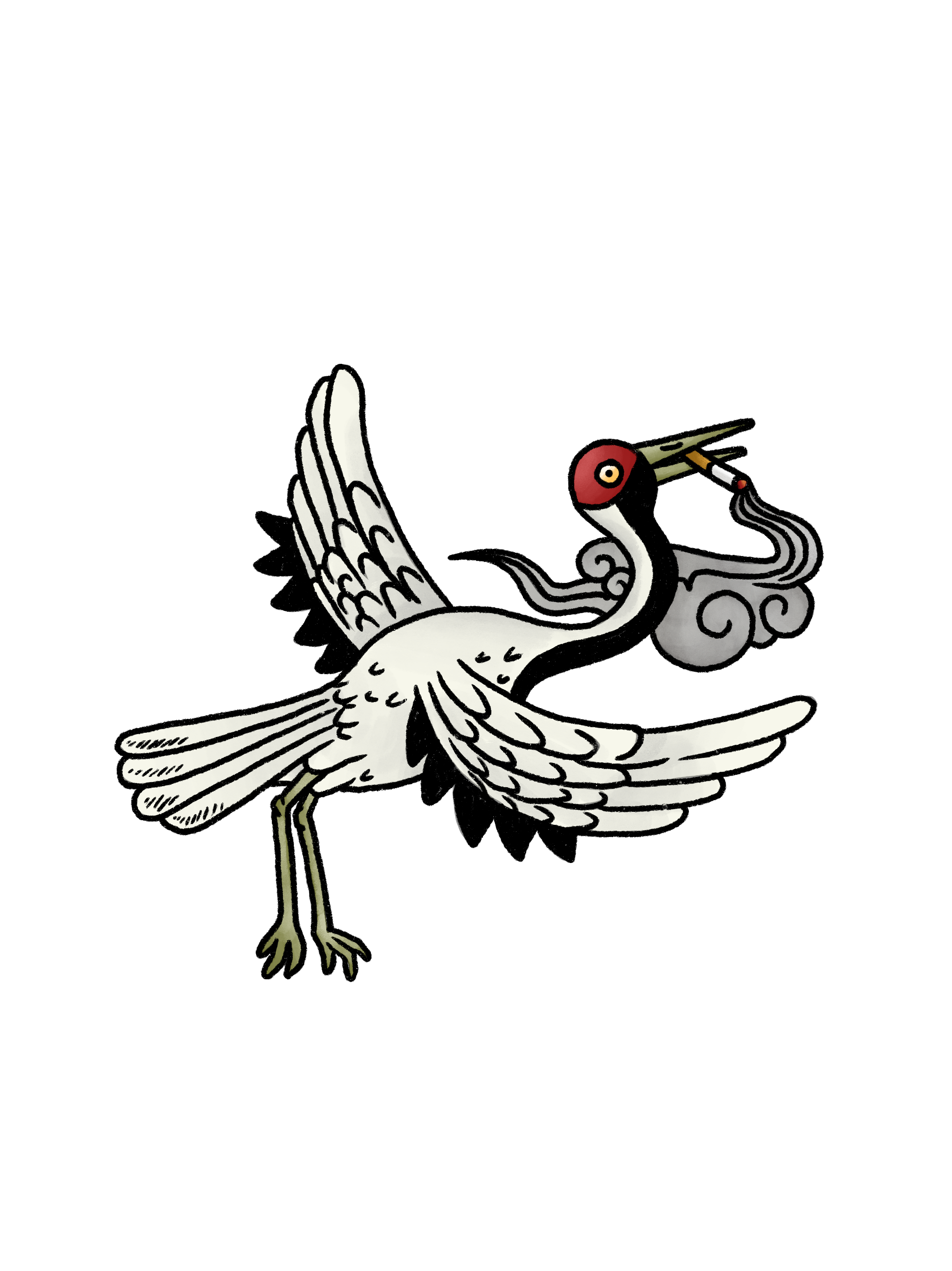 smoky crane (2026) sticker