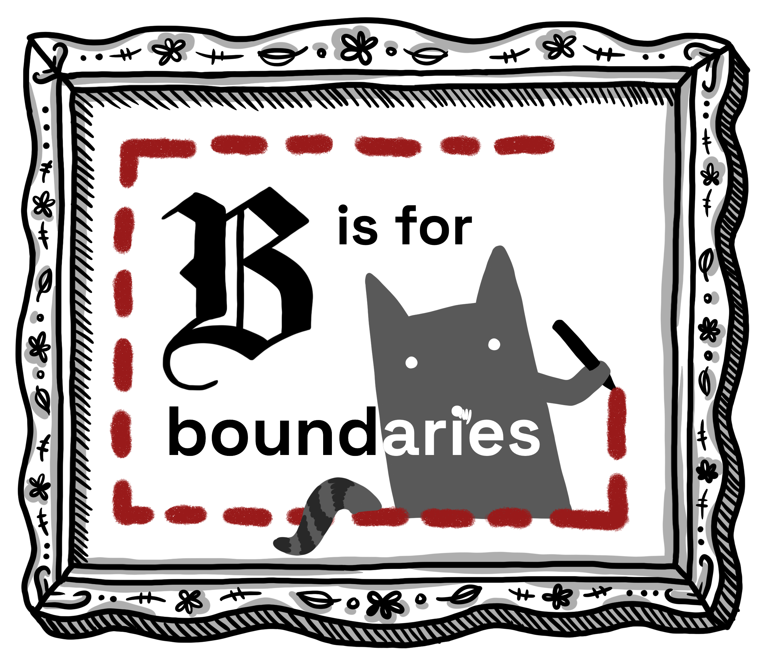 b is for boundaries sticker