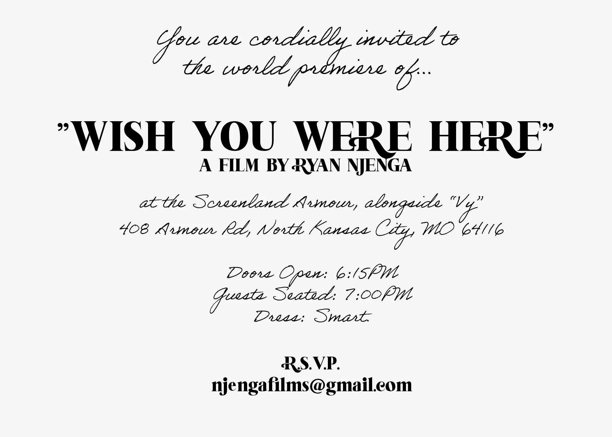 WISH YOU WERE HERE x VY Promotional Art