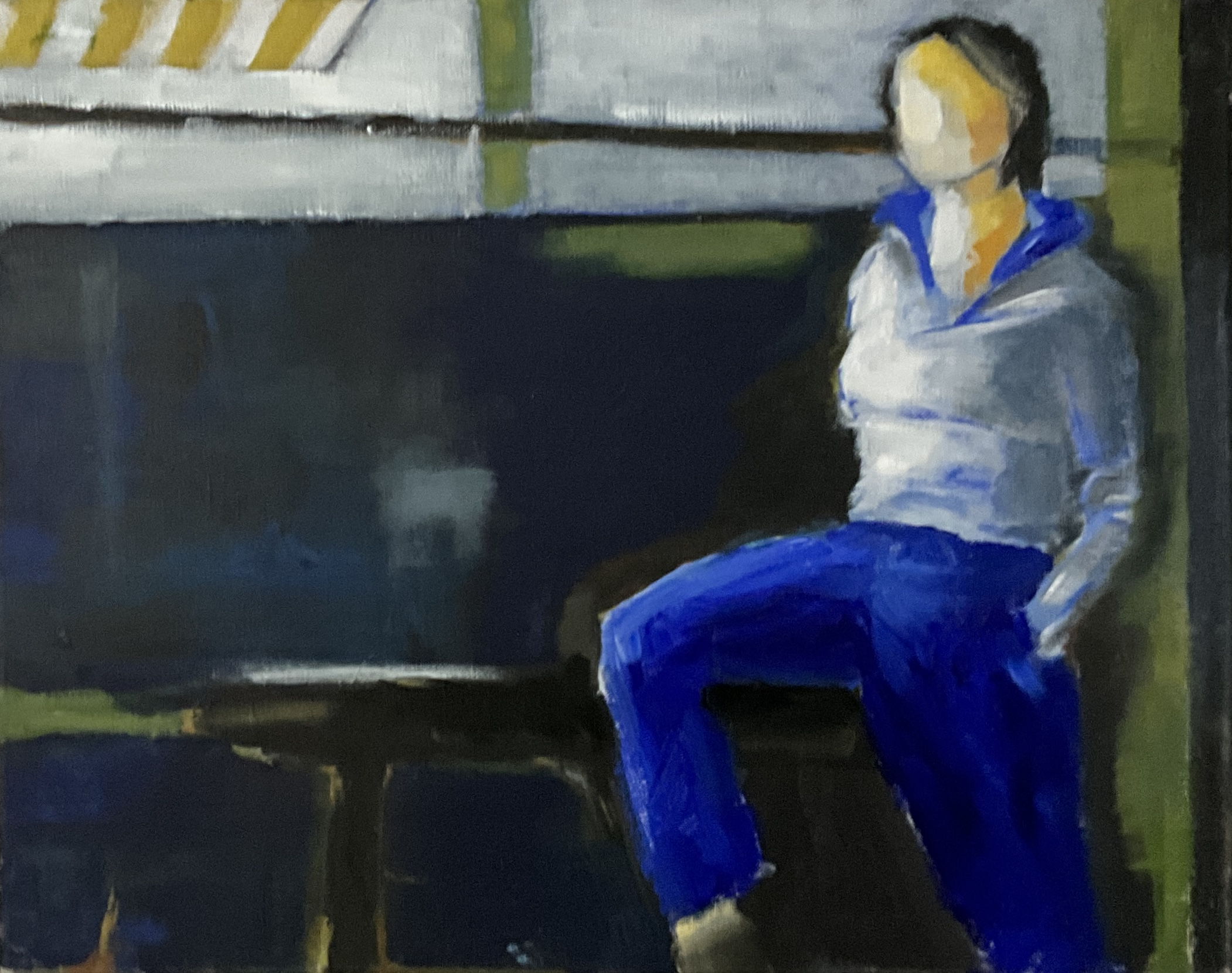 „Die Markise vom Zürichsee“, Öl auf Leinwand, 40x50 cm
