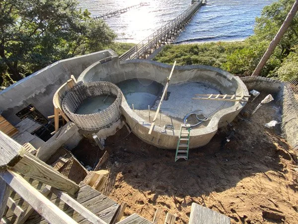 Shaw Pool Project - Top View of Pool and Spa Shaping