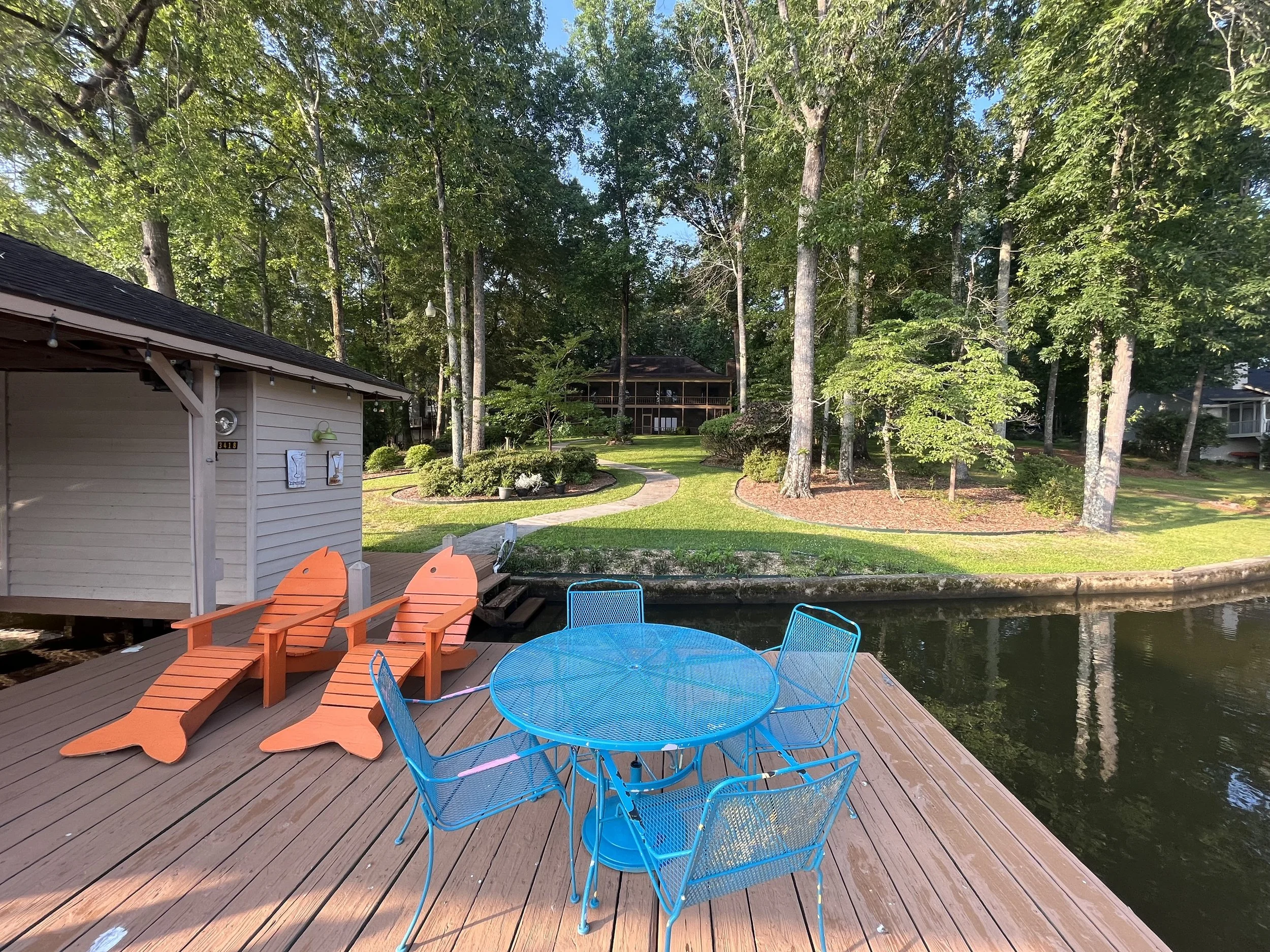 View from dock to back of house.