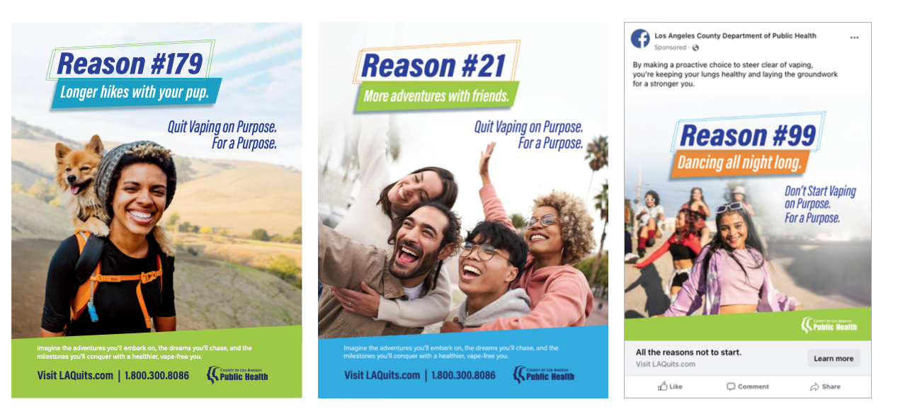 Reason Number Concepts initial idea for the campaign, it showcases a variety of diverse young people doing things that gave the reason to why quit vaping