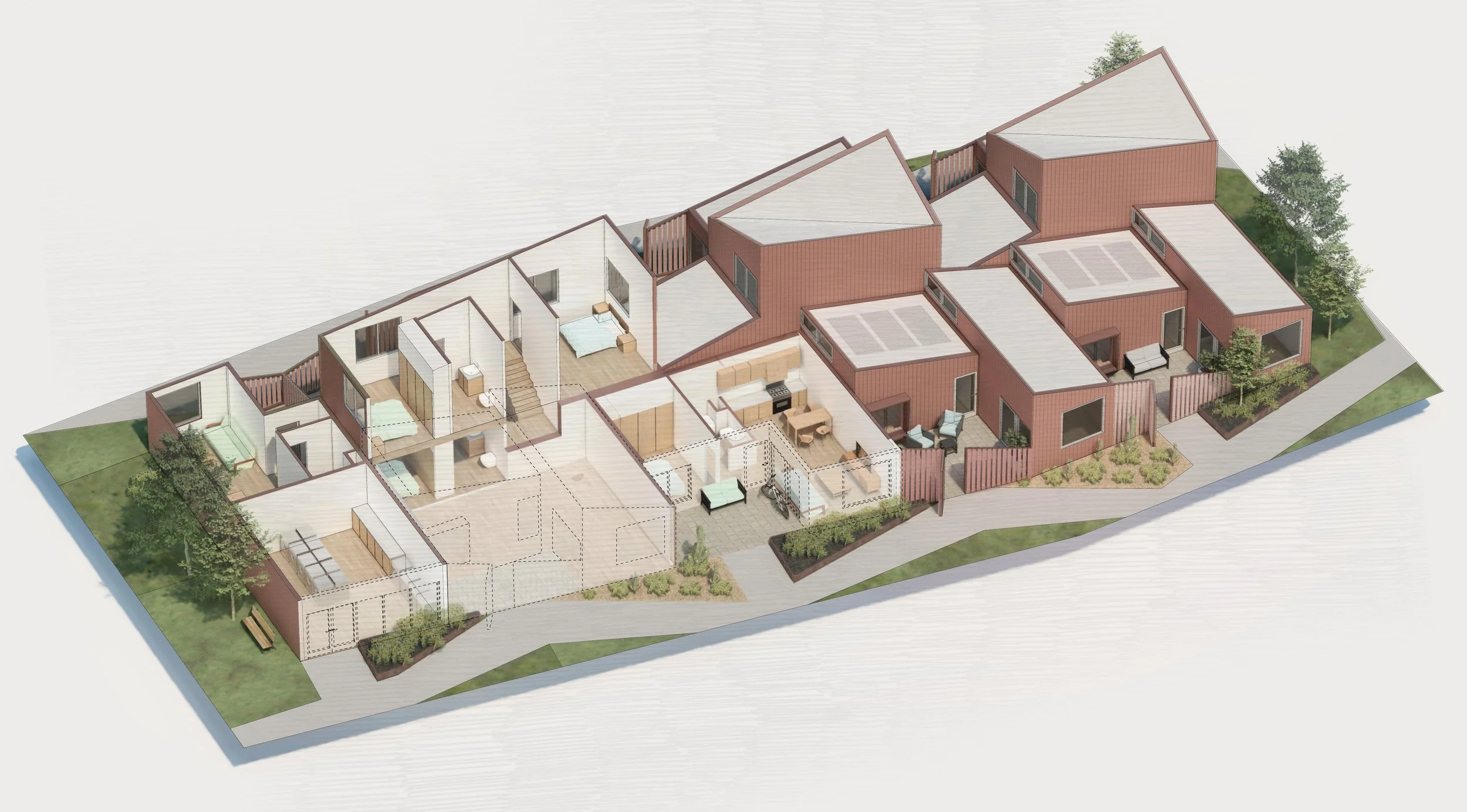 Unit layout axonometric. Credit: Kevin Daly Architects (kdA)