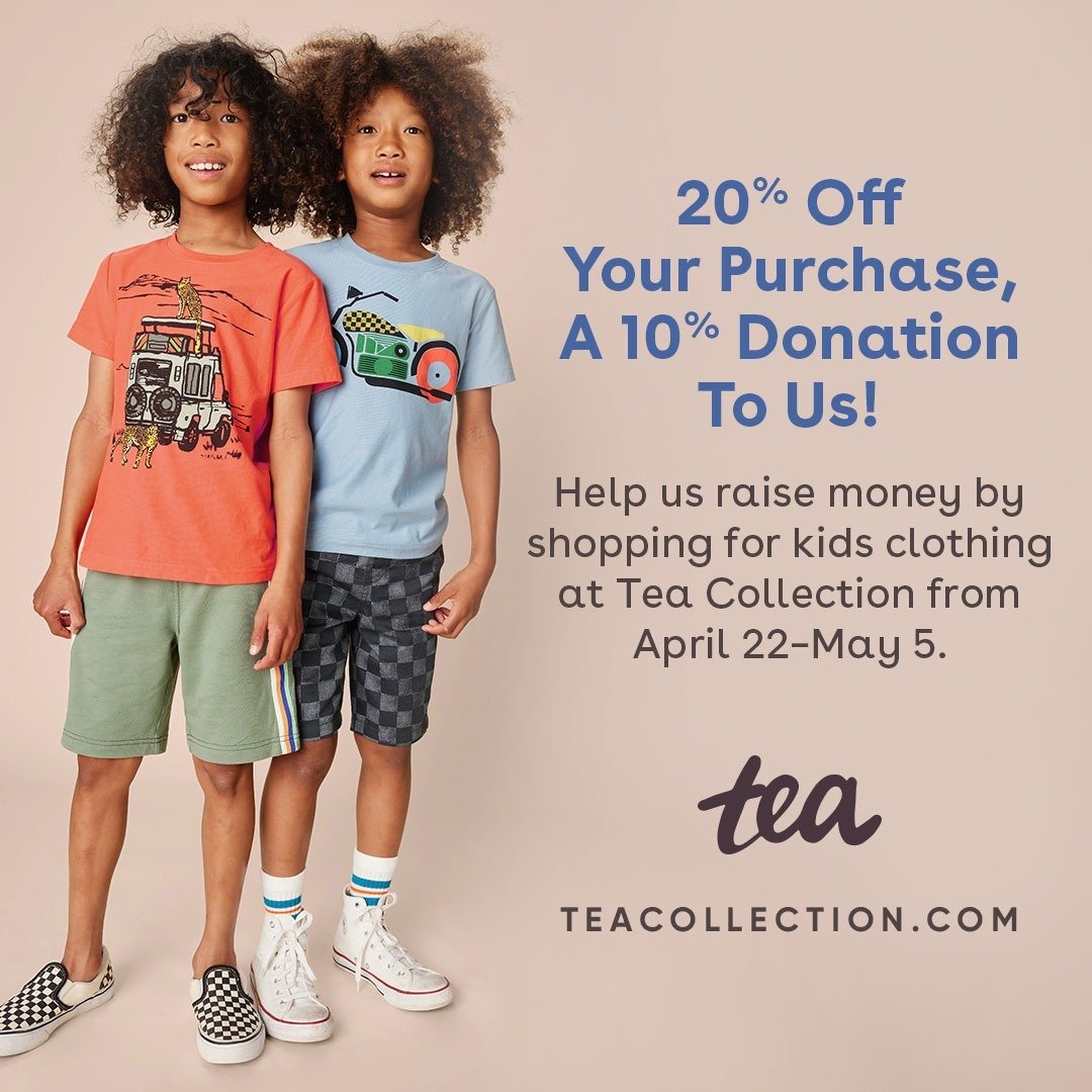 Shop &amp; Support! Use code 'SDS24ACTIVE' for 20% off @TeaCollection now through May 5. Plus, 10% of your order goes to us! Win-win! 🛍️❤️ #ShopForACause #TeaCollection #pdxnonprofit