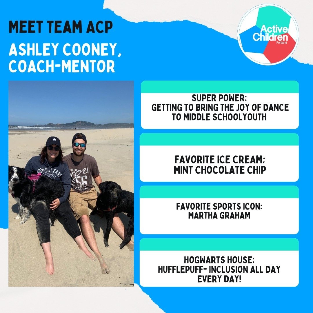Meet Ashley Cooney, one of ACP&rsquo;s amazing Coach-Mentors! She previously competed in hurdles for her Track team and loves hanging out with her animals and Fianc&eacute;

Her superpower: That I get to bring the joy of dance to middle schoolers. Be