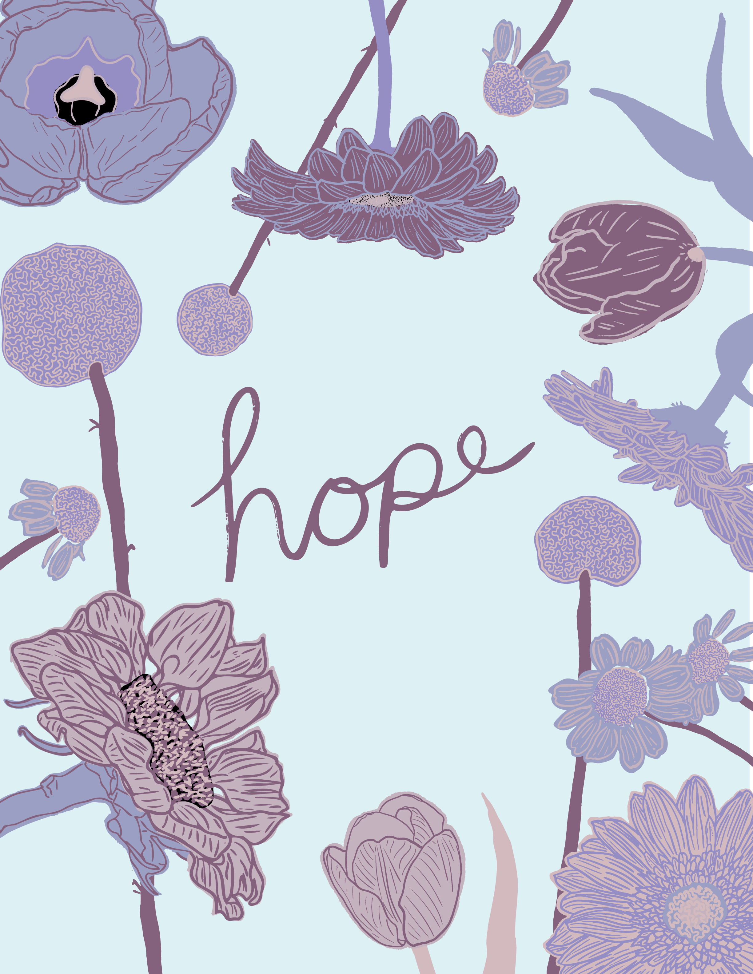 Hope blooming (blues and purples)