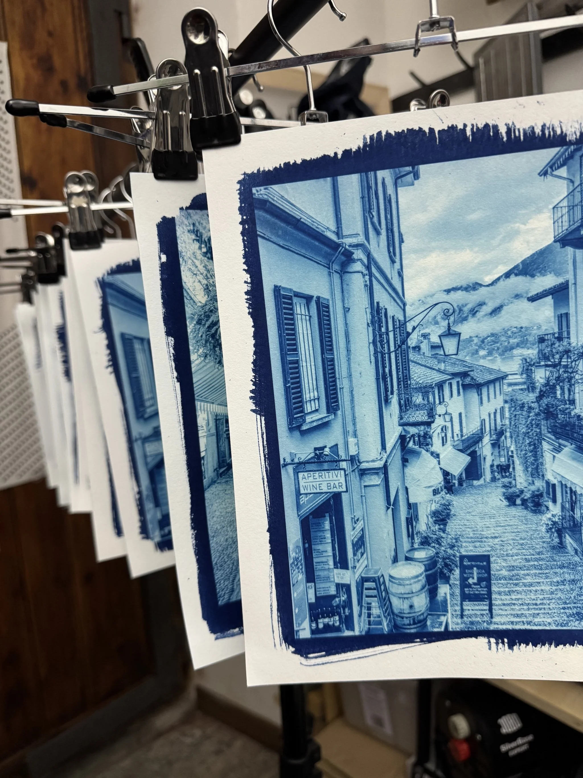 Cyanotype of Salita Serbelloni