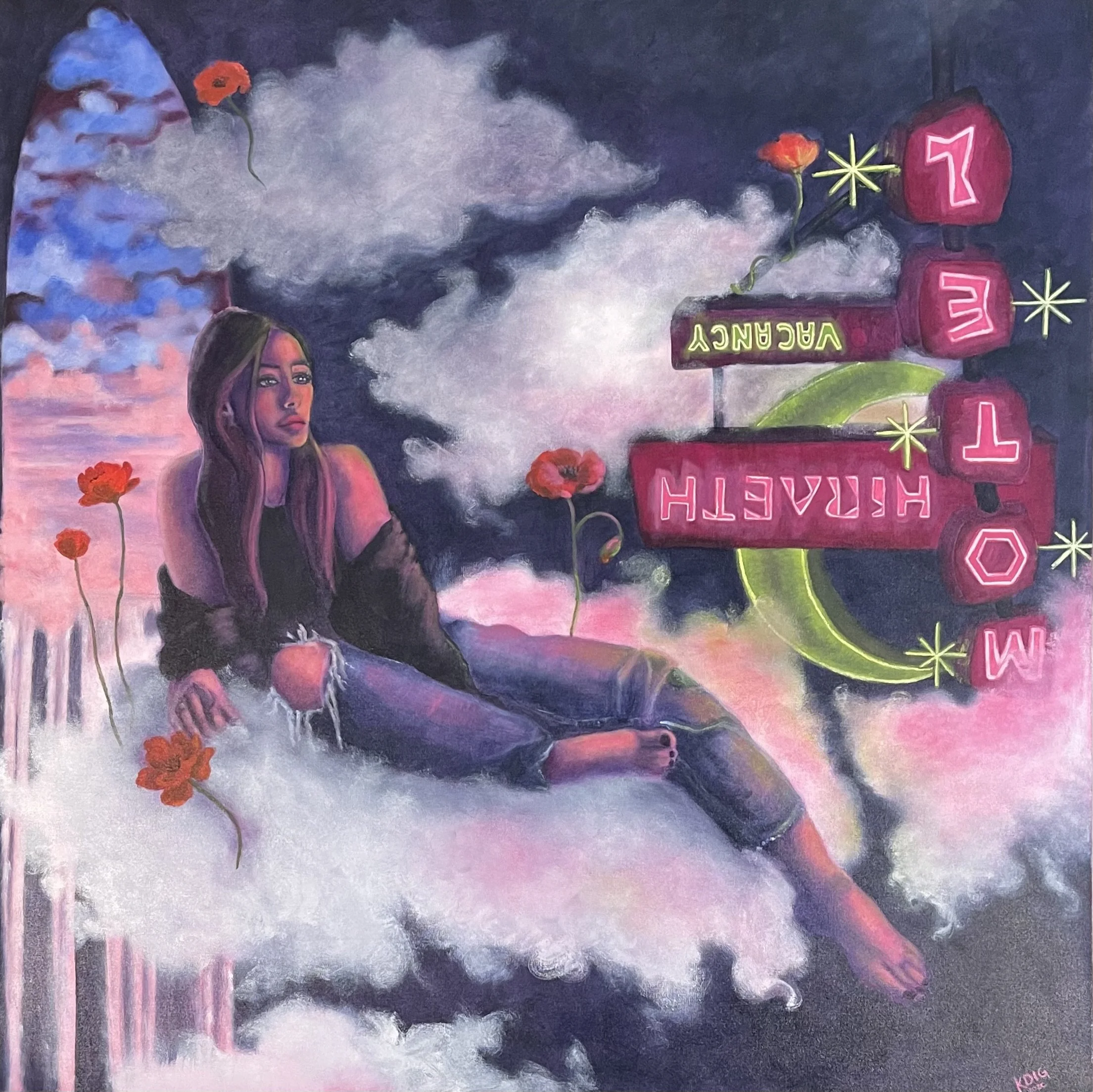 Dream Portals II- Motel Hiraeth,
Oil on canvas,
48" x 48",
2022