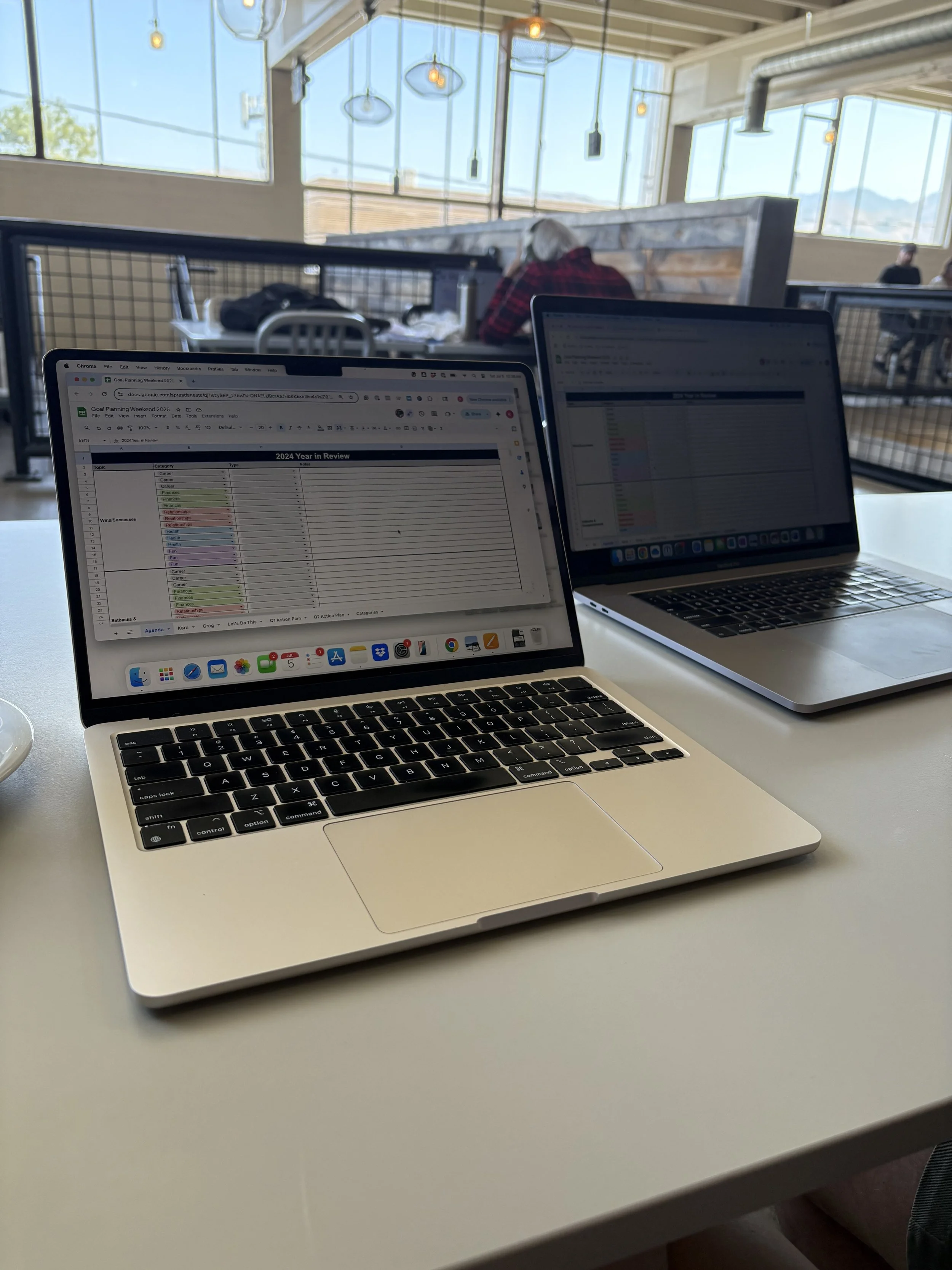 Laptop with planning template