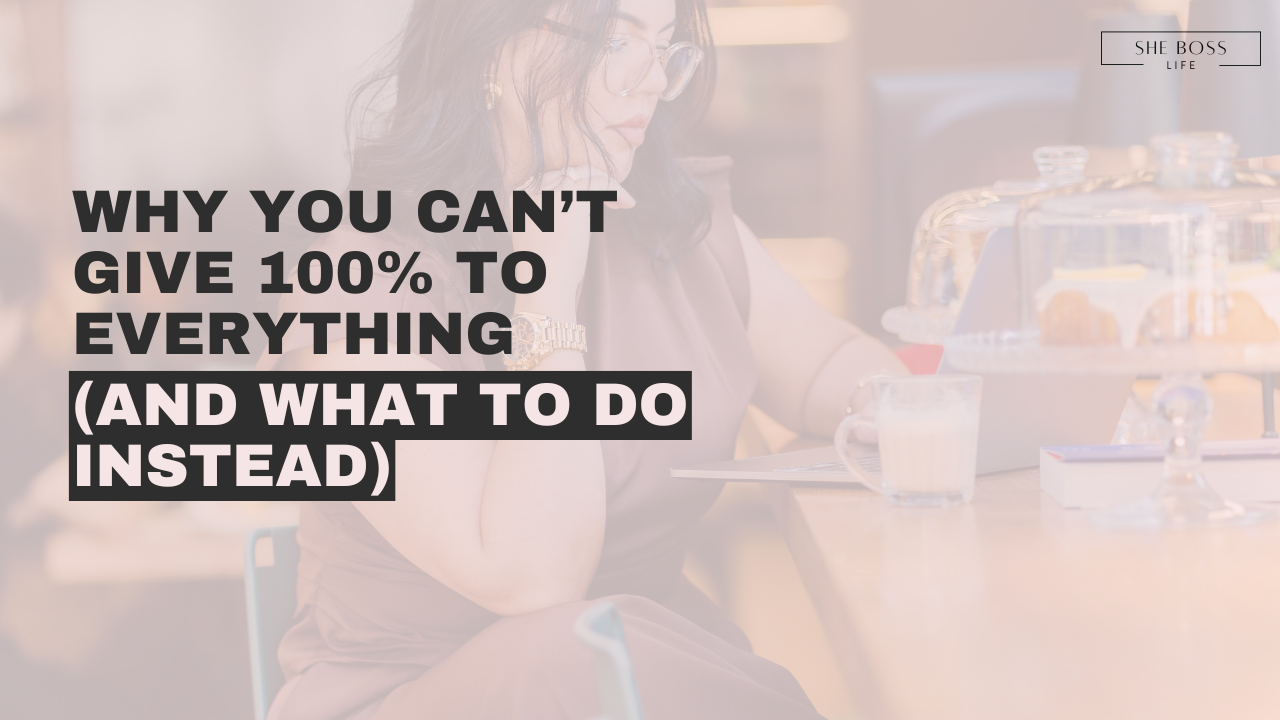 Why You Can't Give 100% to Everything (And What to Do Instead)