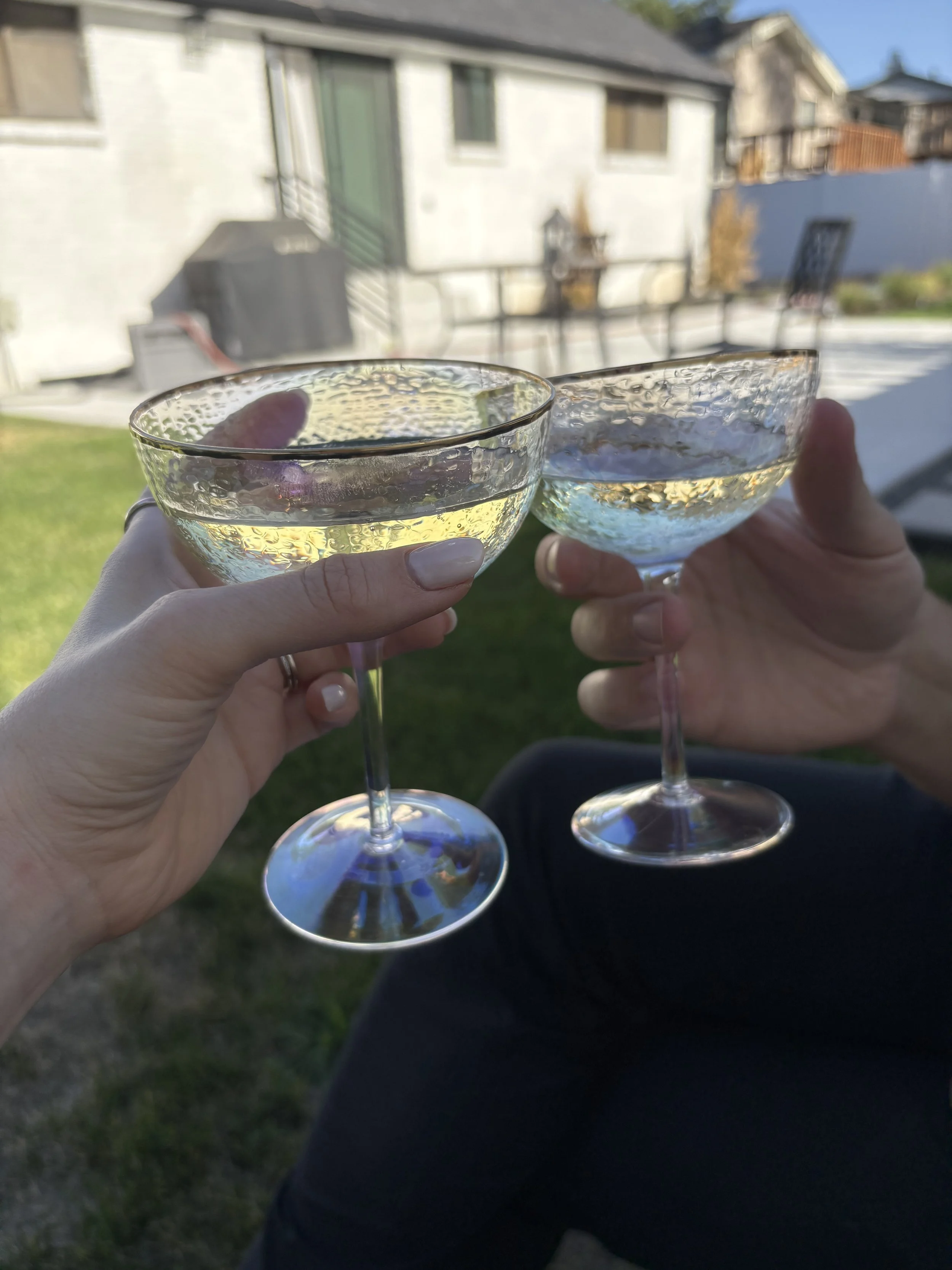 Champagne glass cheers