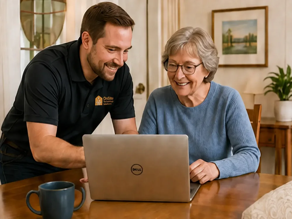 Patient one-on-one technology support for an older adult
