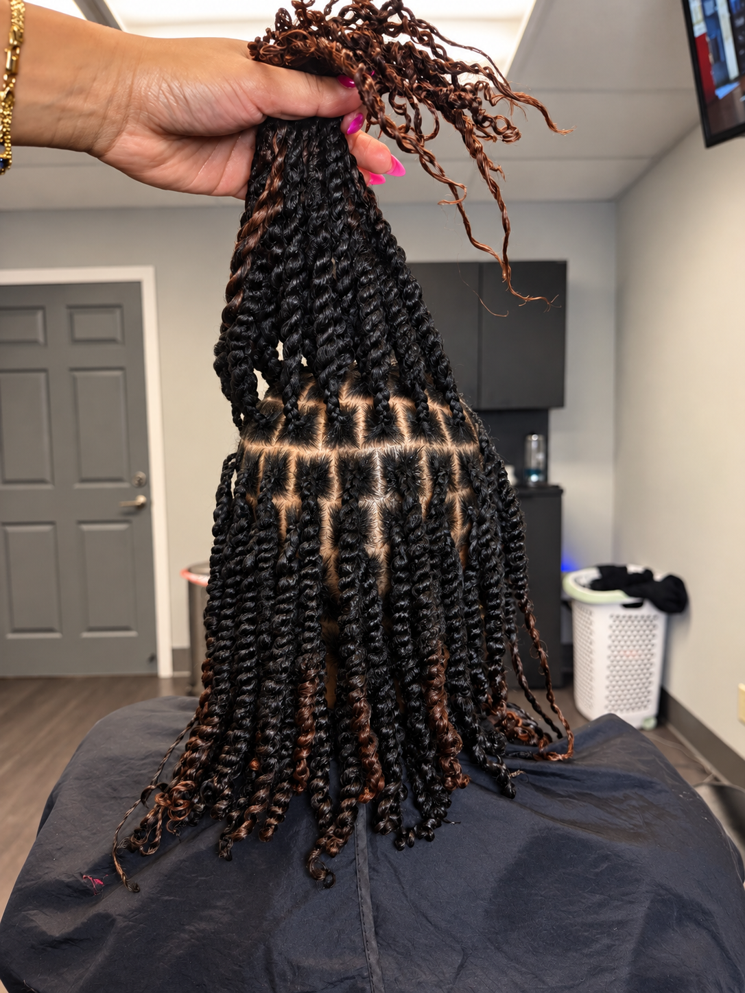 Two Strand Twists with Braid at the Root 