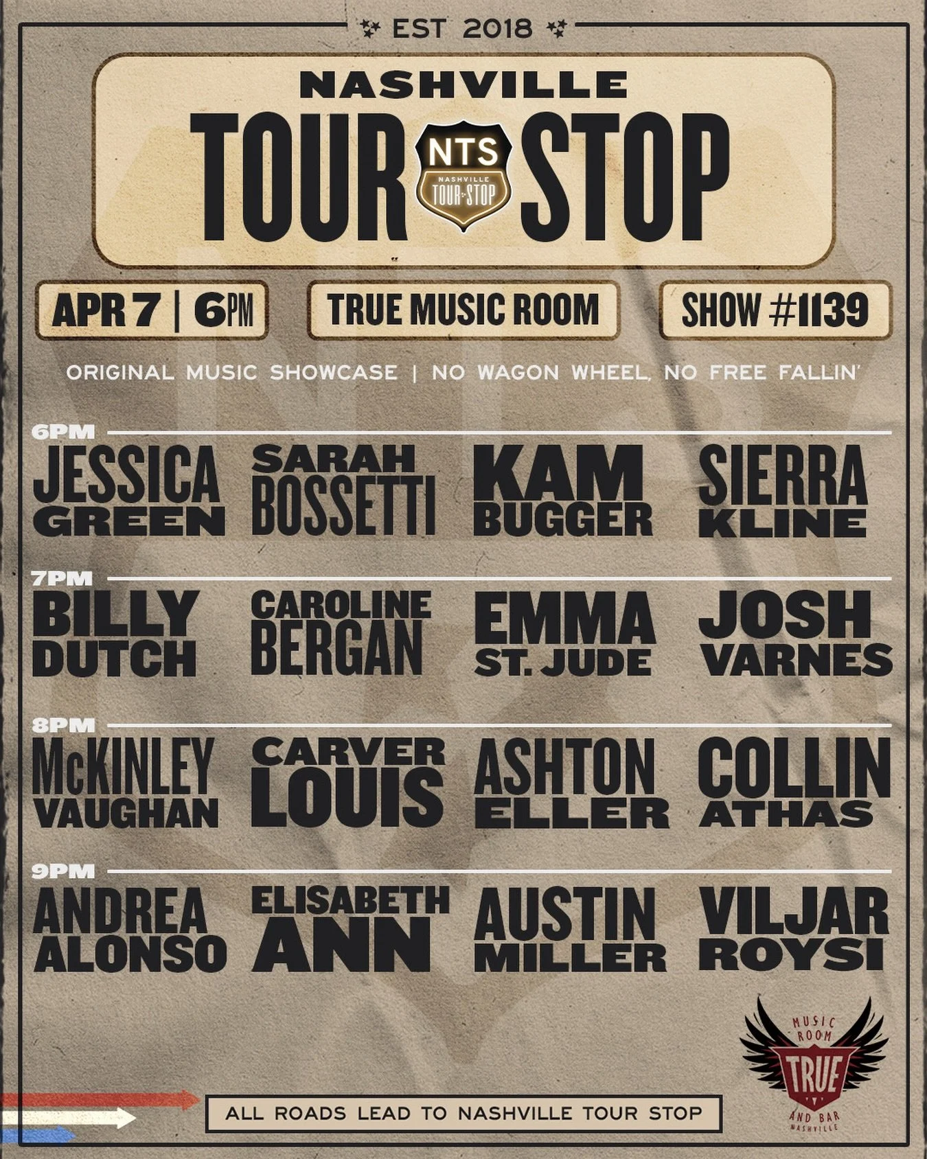 🔥TONIGHT🔥
Come see me and some friends tear it up at True Music Room with @nashvilletourstop 🩷

#nashville #songwriter #countrymusic