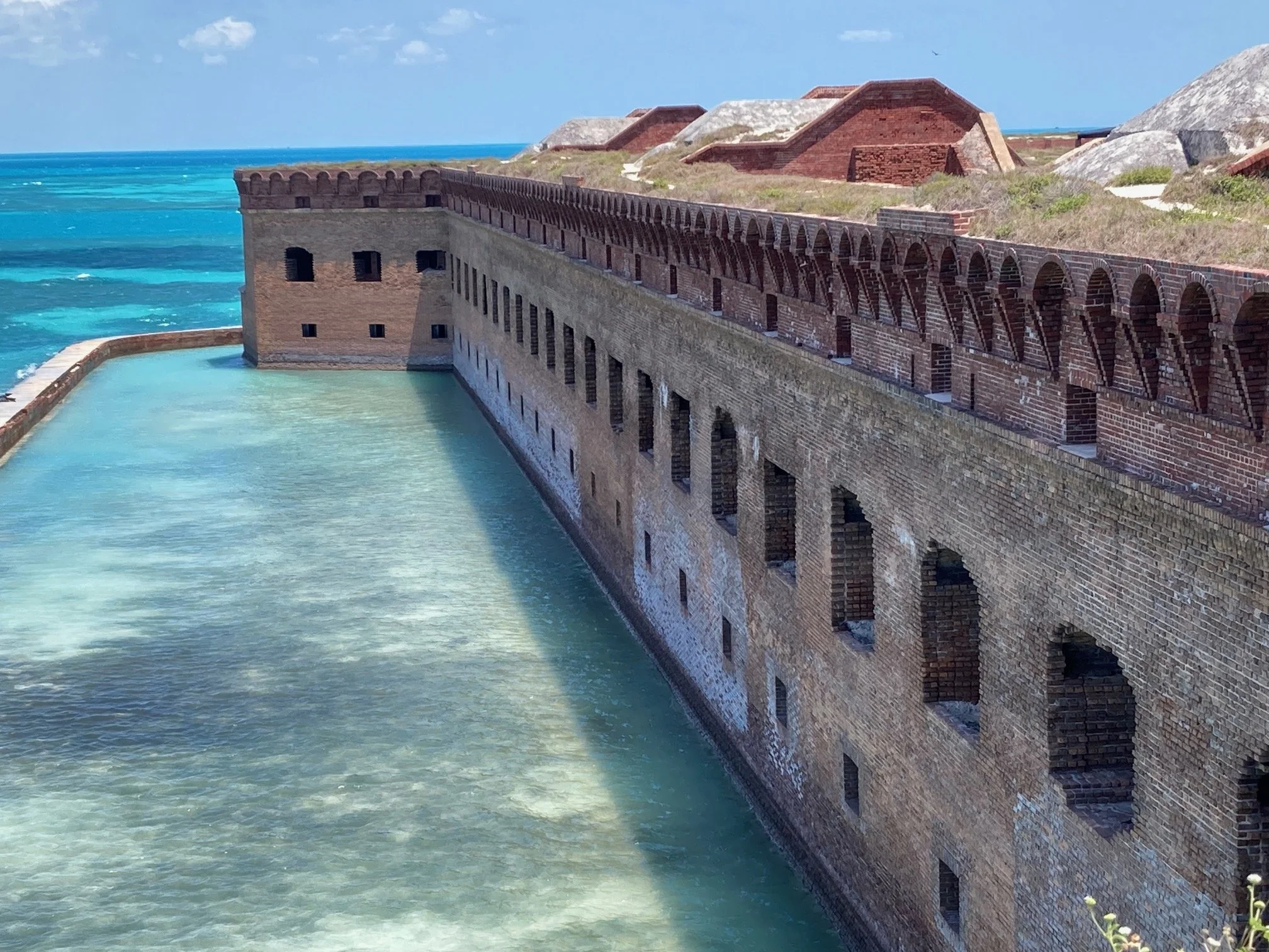 
Tourists arrive daily by boat and seaplane. Depending on the season, they arrive soporific and calmed by dramamine. They sit and stroll and snorkel before returning to Key West.