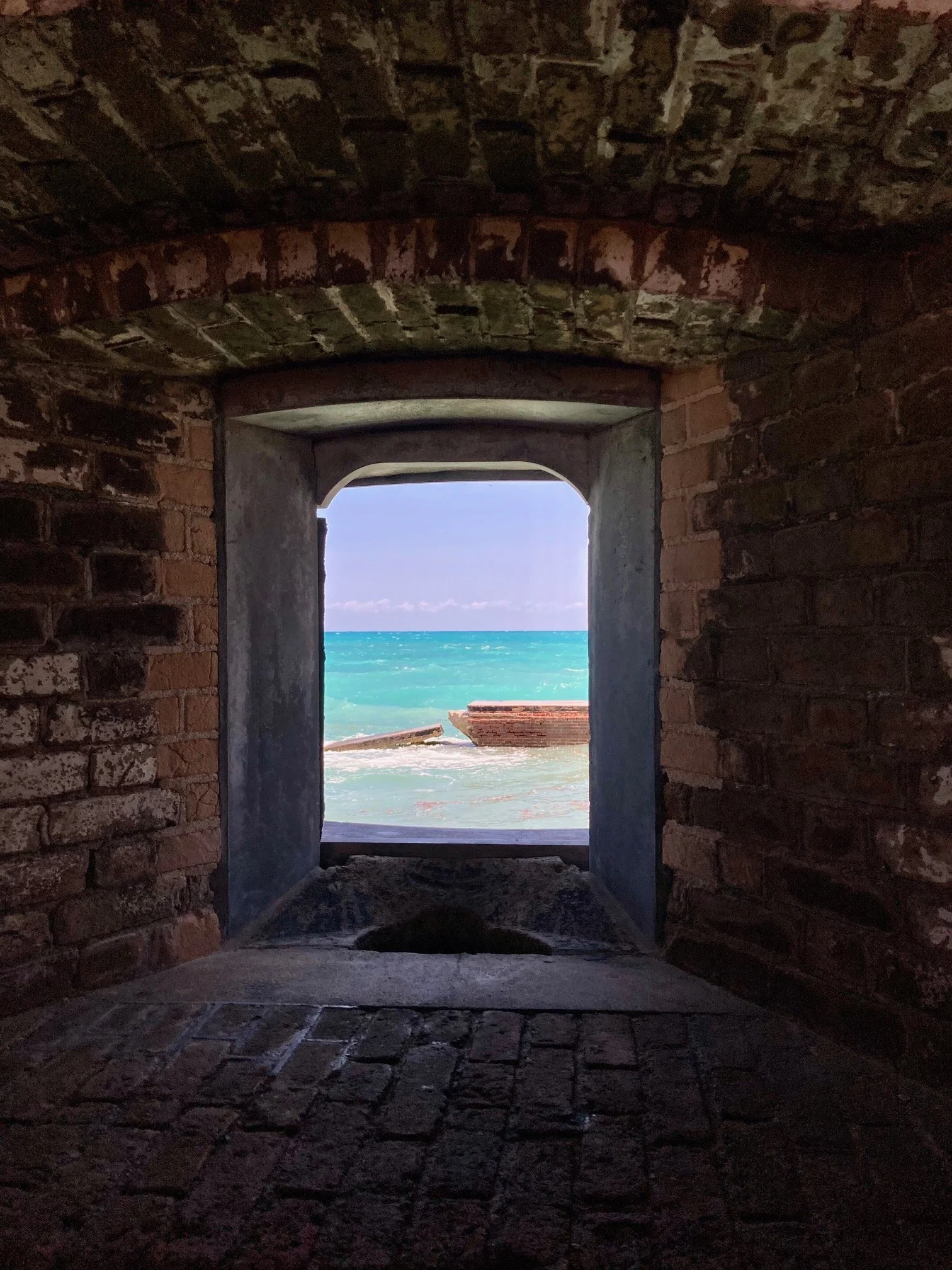 It was a military prison when Holder visited in 1868. Men had died of scurvy and, in the absence of limes, they ate purslain, "boiled, and used as greens, with vinegar and pepper." Now tourists eat bagged lunches that come with them on the ferry. You