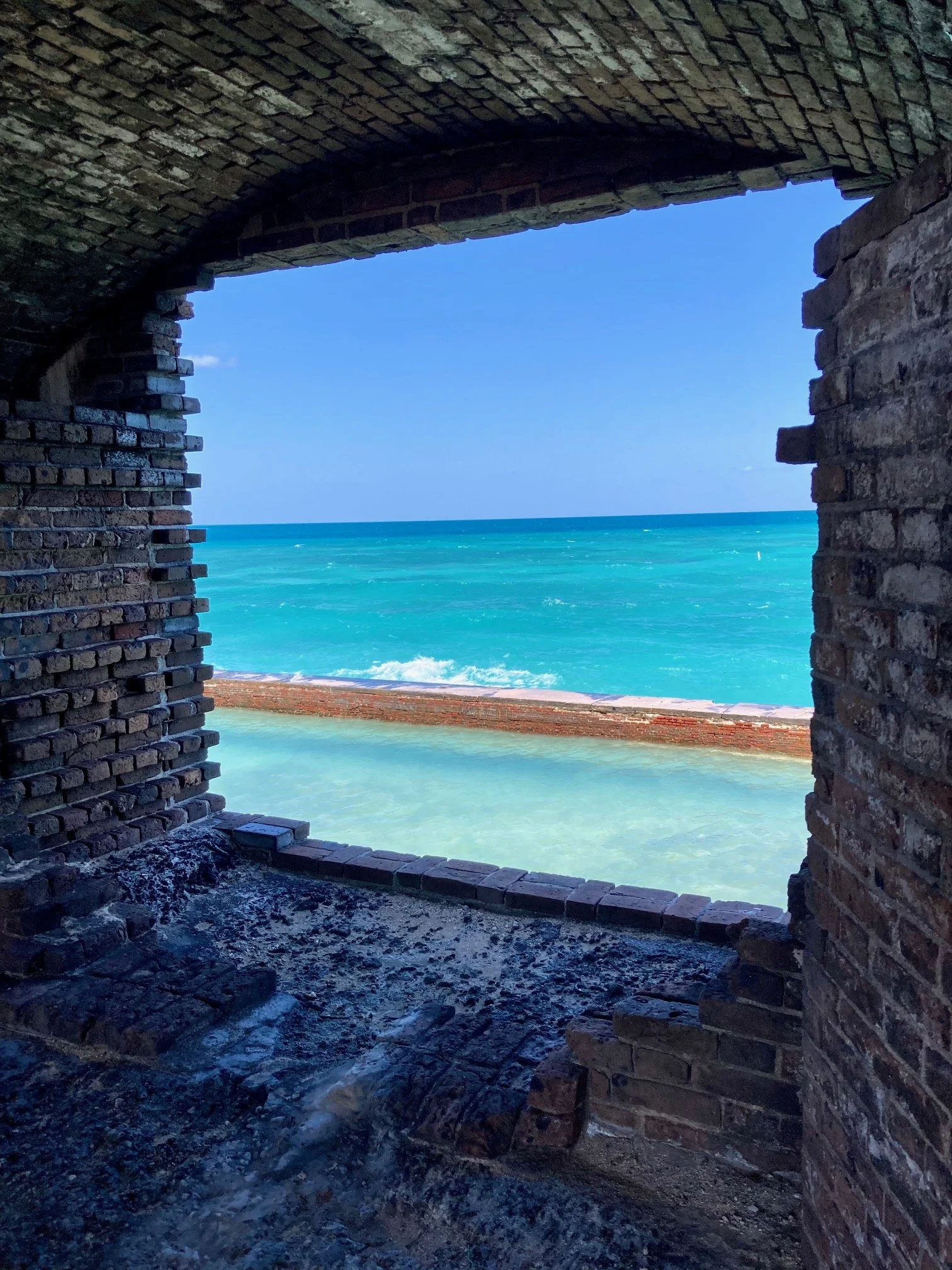 Almost nothing is off limits at Fort Jefferson. Anyone can lean out of the windows or put their legs over any ledge.