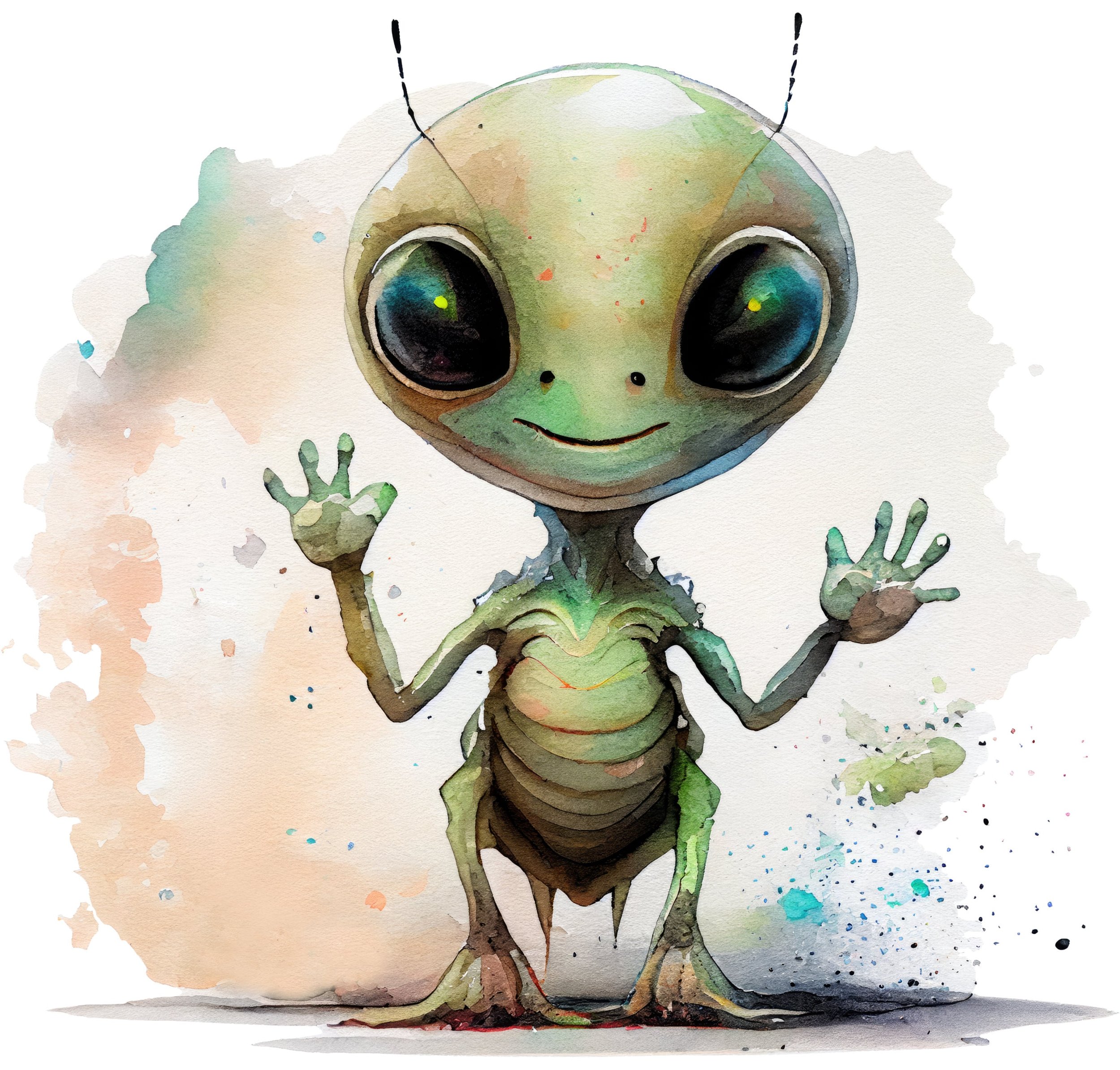 READY TO PRESS / Sublimation Print /Boy Alien/Watercolor Alien/Adorable Boy Alien