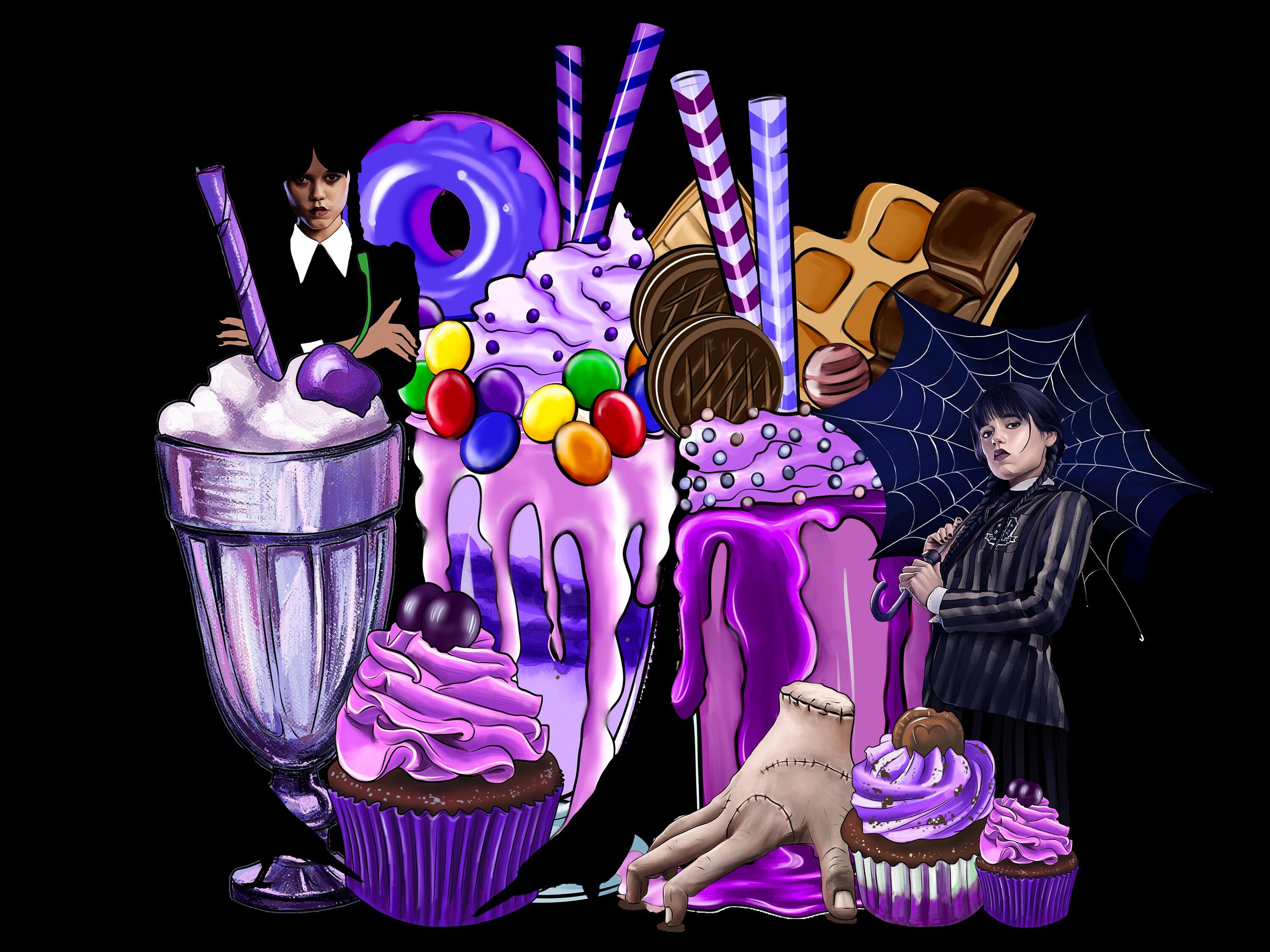 READY TO PRESS / Sublimation Print /Wednesday/Coffee and Tea/Spiders