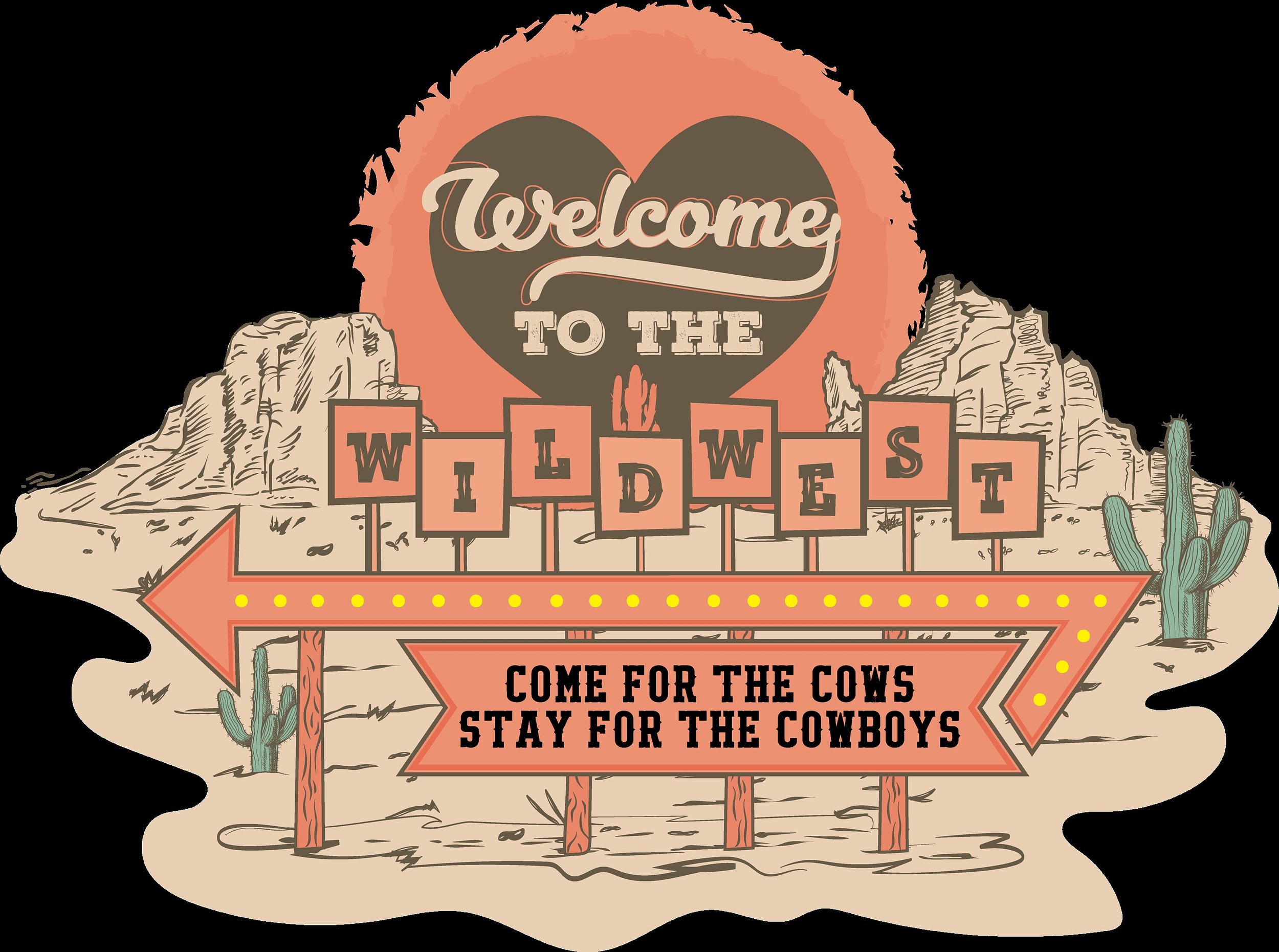 READY TO PRESS / Sublimation Print/Western/Cowboys/Cows/Wild West/Marquee