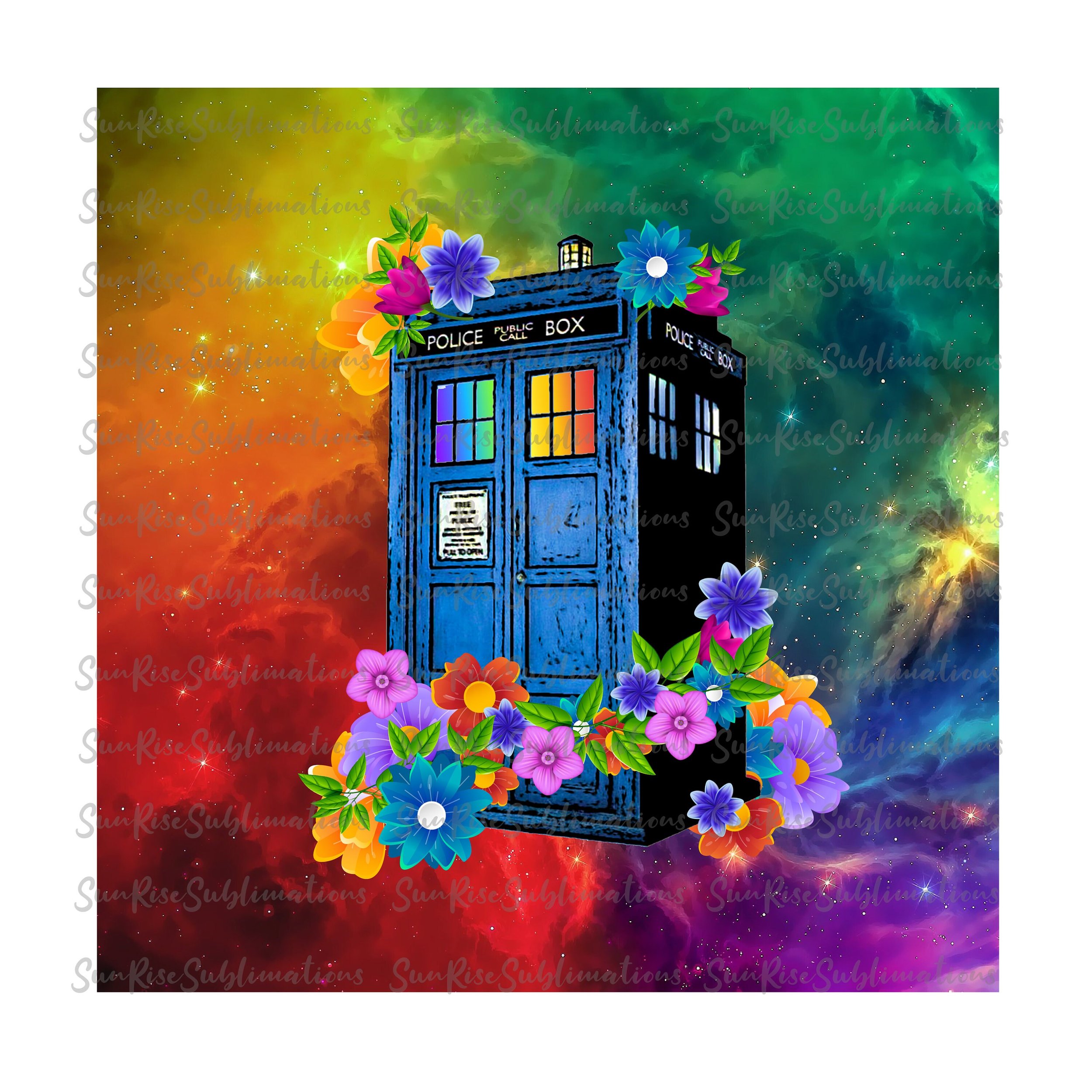 READY TO PRESS / Sublimation Print /Blue Phone Booth/Tardis/Dr. Who