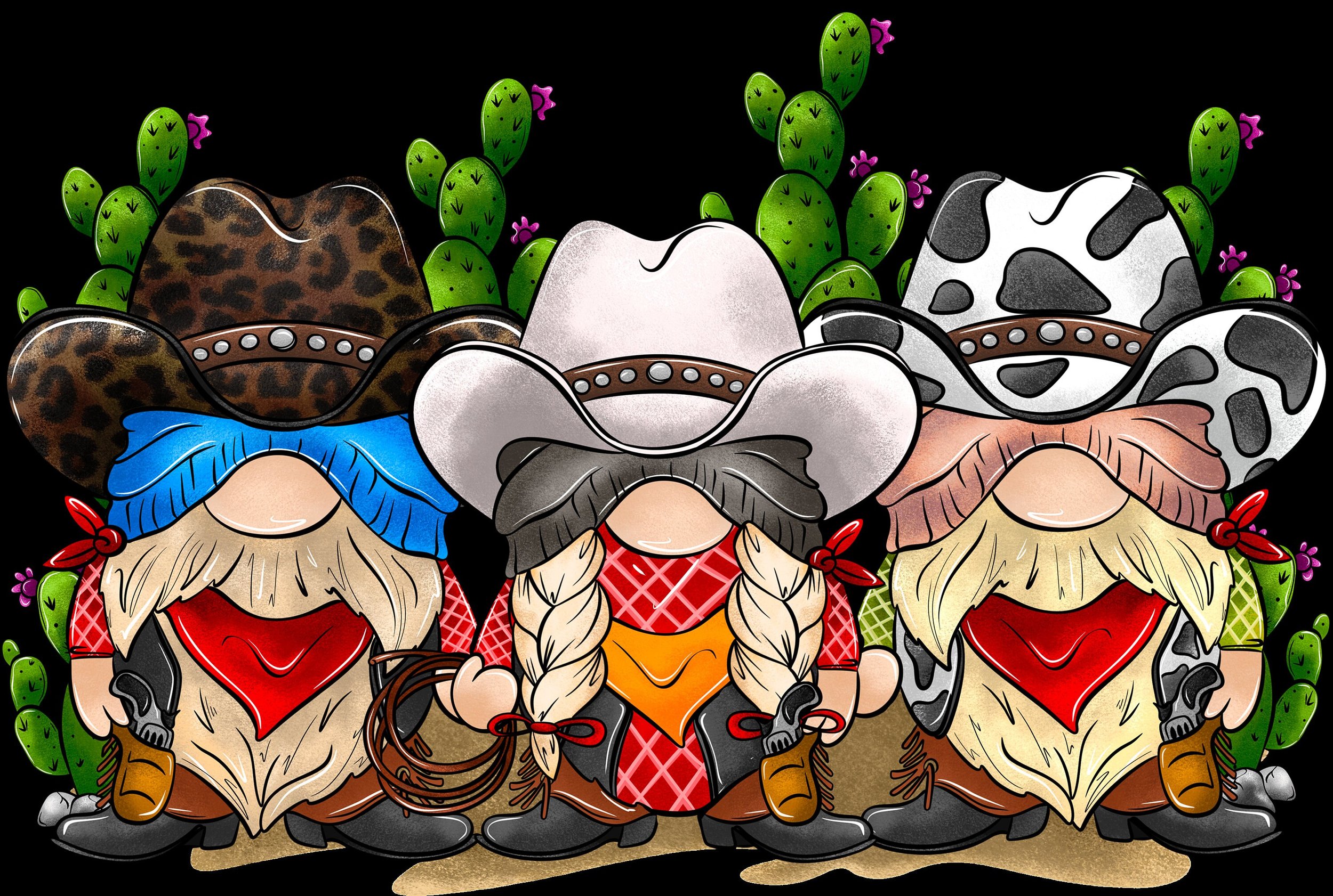 READY TO PRESS / Sublimation Print /Gnomes/Western Gnomes