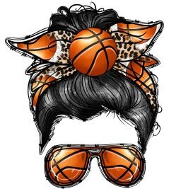 READY TO PRESS / Sublimation Print / Basketball Mom/Messy Bun/Basketball