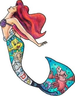 READY TO PRESS / Sublimation Print /Mashed Up/Mermaid/Red Hair/Fin