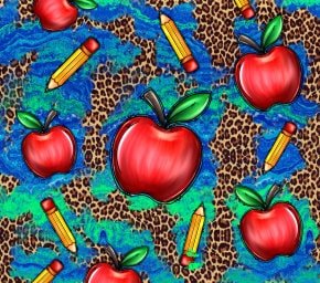 READY TO PRESS / Sublimation Print/Tumbler Wrap Print/Teachers/Customizable/Apple Background